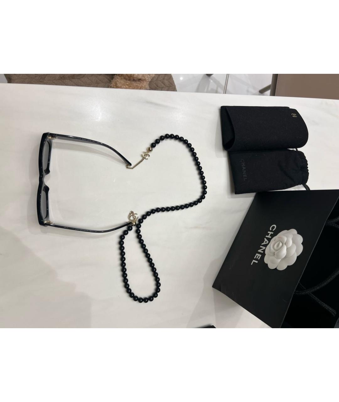 CHANEL PRE-OWNED Черные пластиковые солнцезащитные очки, фото 4