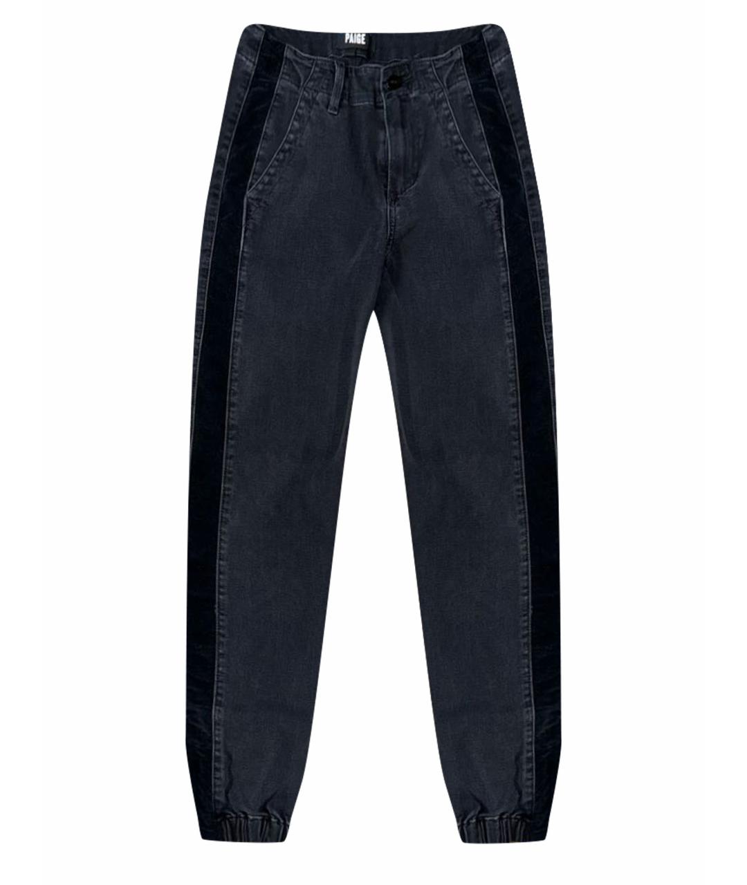 PAIGE Черные хлопко-полиэстеровые джинсы слим, фото 1