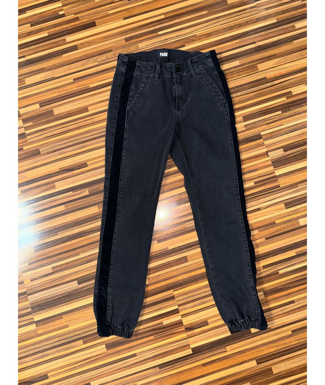 PAIGE Черные хлопко-полиэстеровые джинсы слим, фото 5