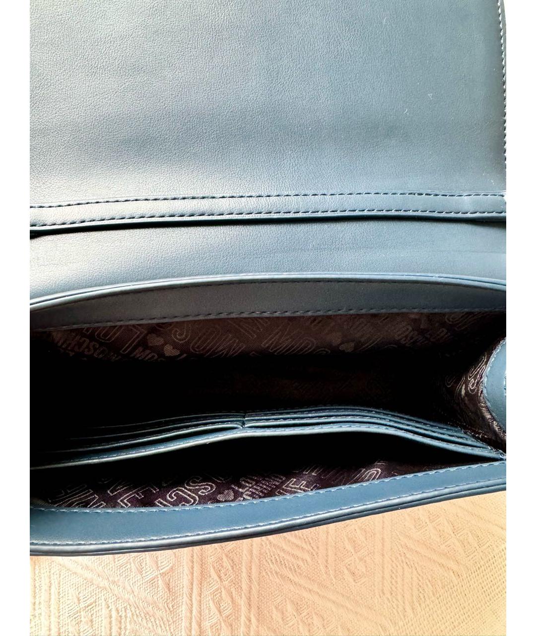 LOVE MOSCHINO Темно-синяя сумка через плечо из искусственной кожи, фото 3