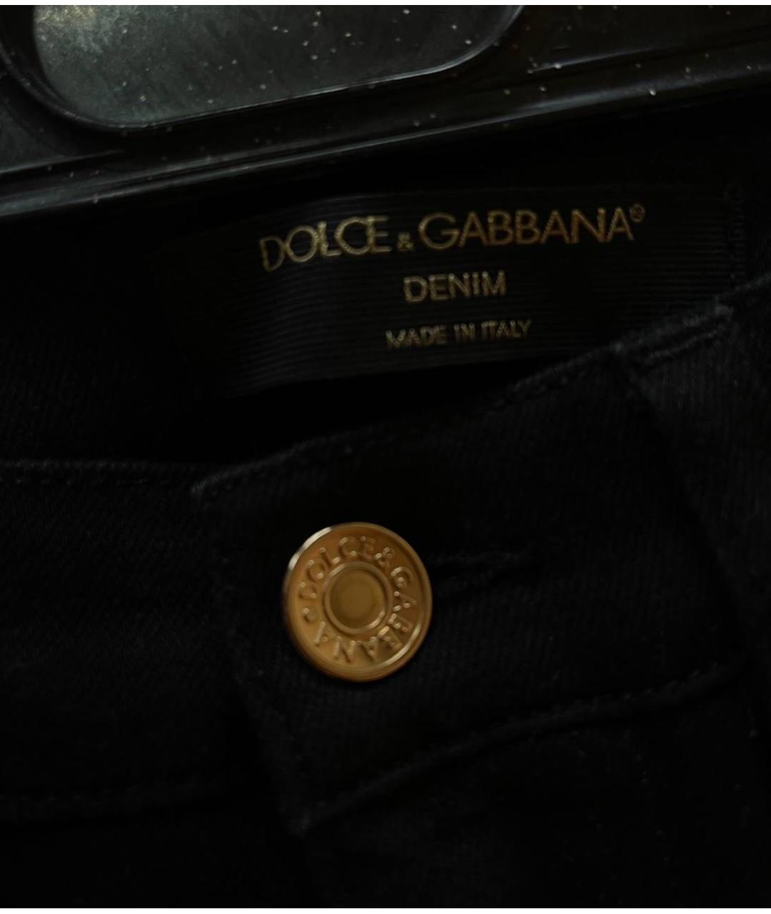 DOLCE&GABBANA Черные хлопковые джинсы слим, фото 3