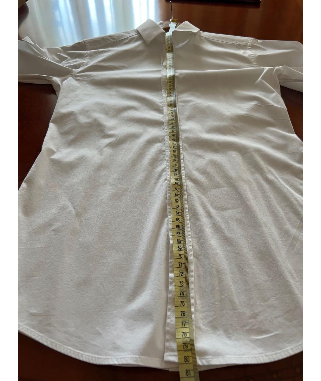 DOLCE&GABBANA Белая хлопко-полиэстеровая классическая рубашка, фото 5