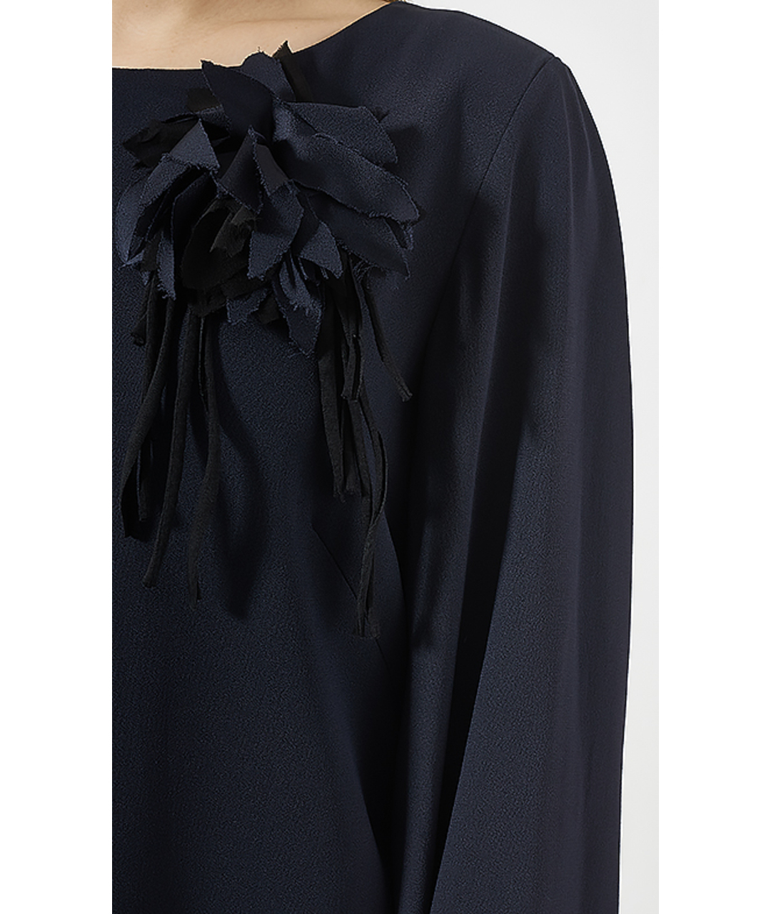 LES COPAINS Темно-синее шерстяное повседневное платье, фото 4