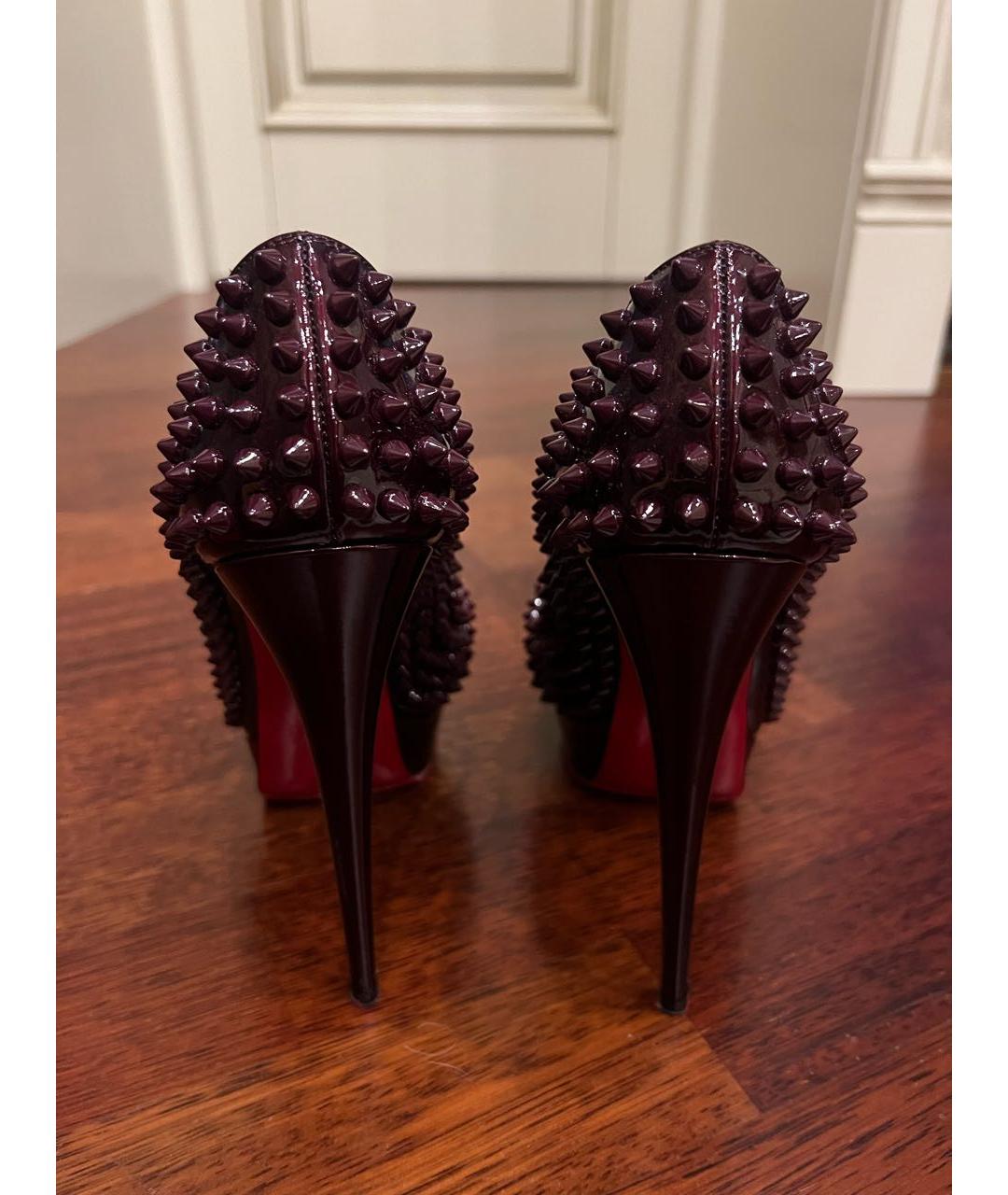 CHRISTIAN LOUBOUTIN Бордовые туфли из лакированной кожи, фото 4