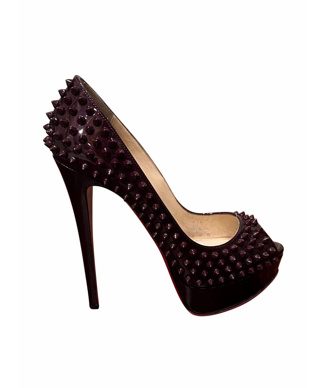 CHRISTIAN LOUBOUTIN Бордовые туфли из лакированной кожи, фото 1