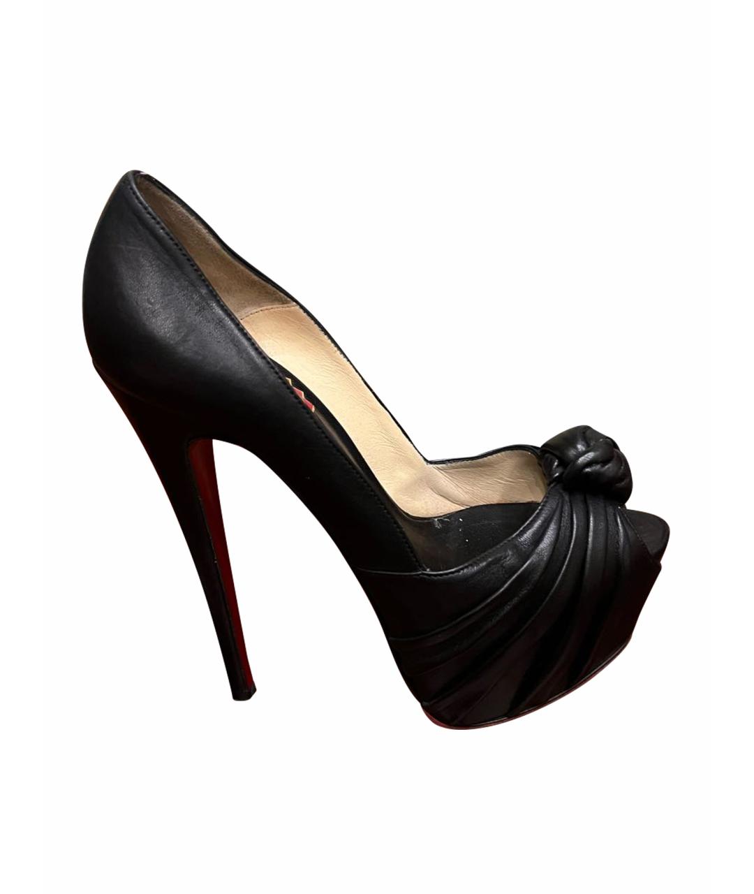 CHRISTIAN LOUBOUTIN Черные кожаные туфли, фото 1