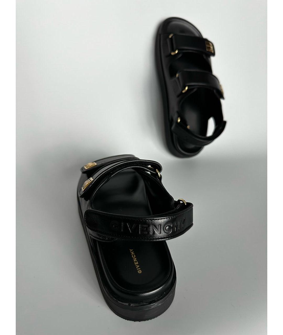 GIVENCHY Черные кожаные сандалии, фото 4