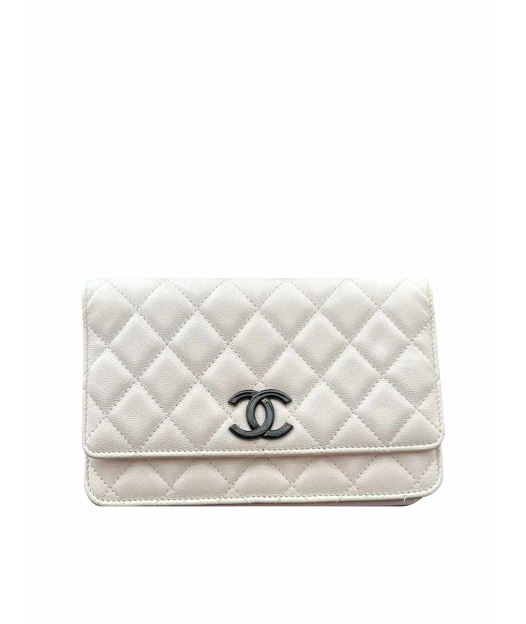 CHANEL PRE-OWNED Белая кожаная сумка через плечо, фото 1