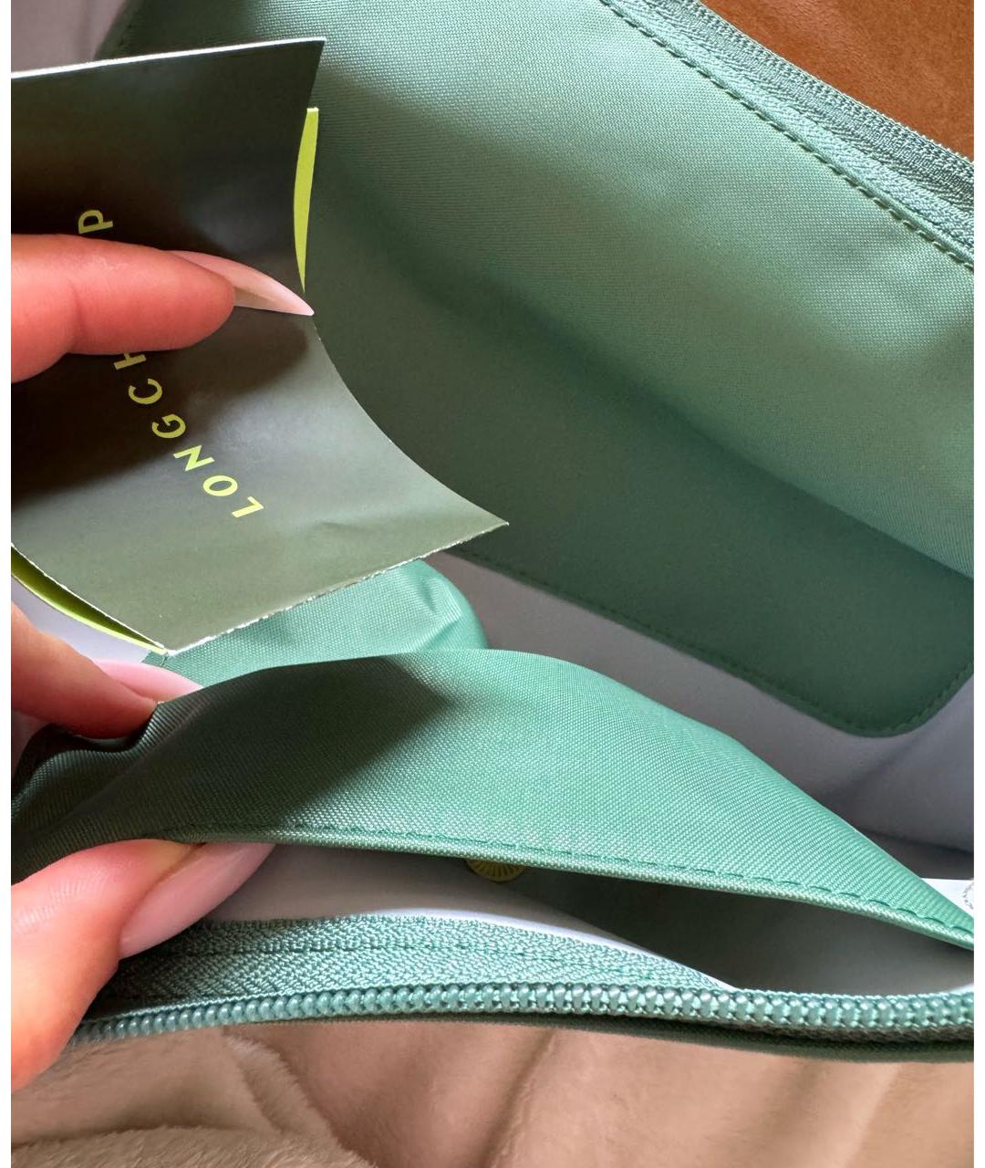 LONGCHAMP Зеленая сумка с короткими ручками, фото 6