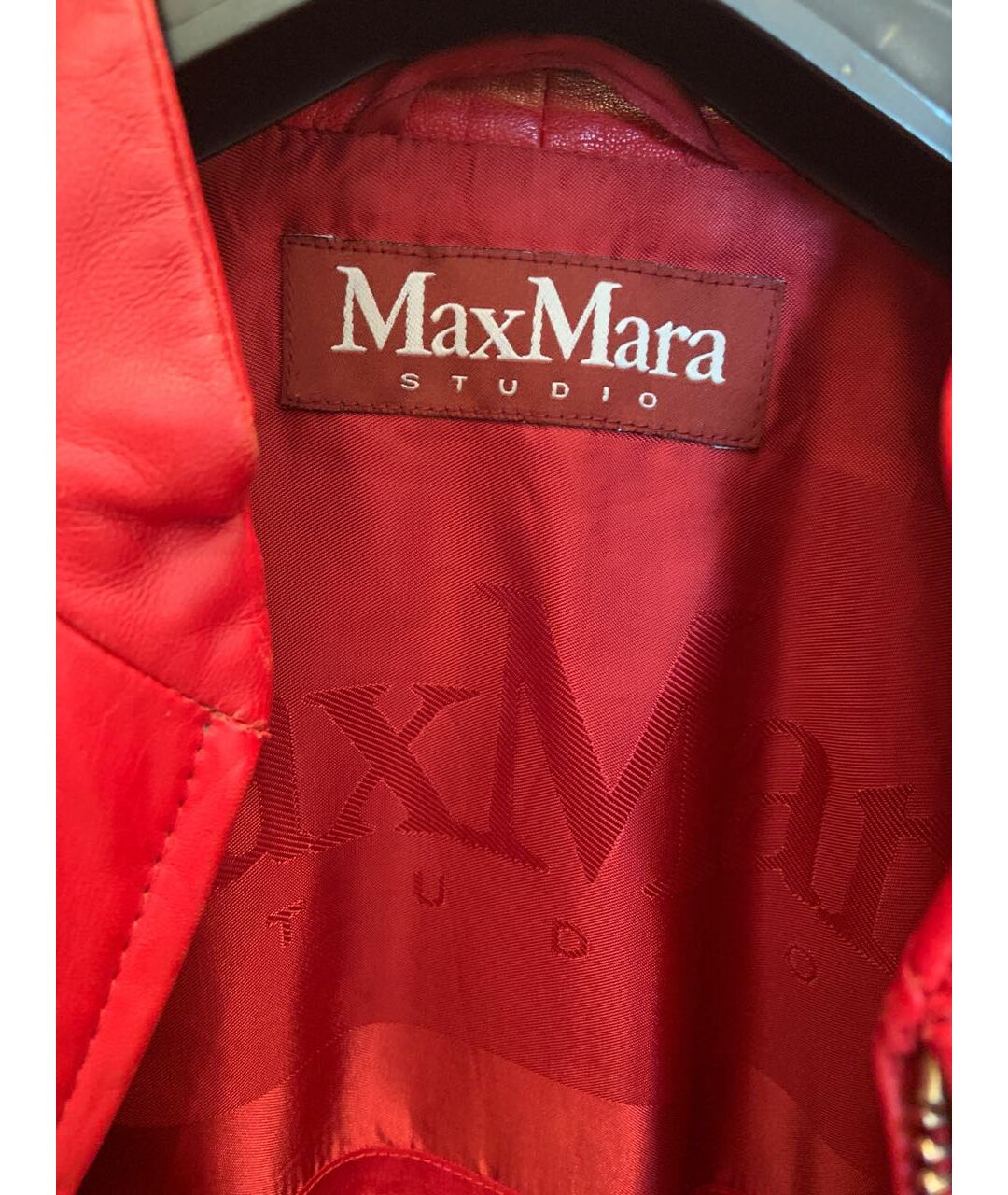 MAX MARA STUDIO Красная кожаная куртка, фото 4