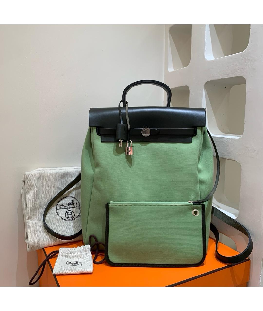 HERMES Зеленый рюкзак, фото 3