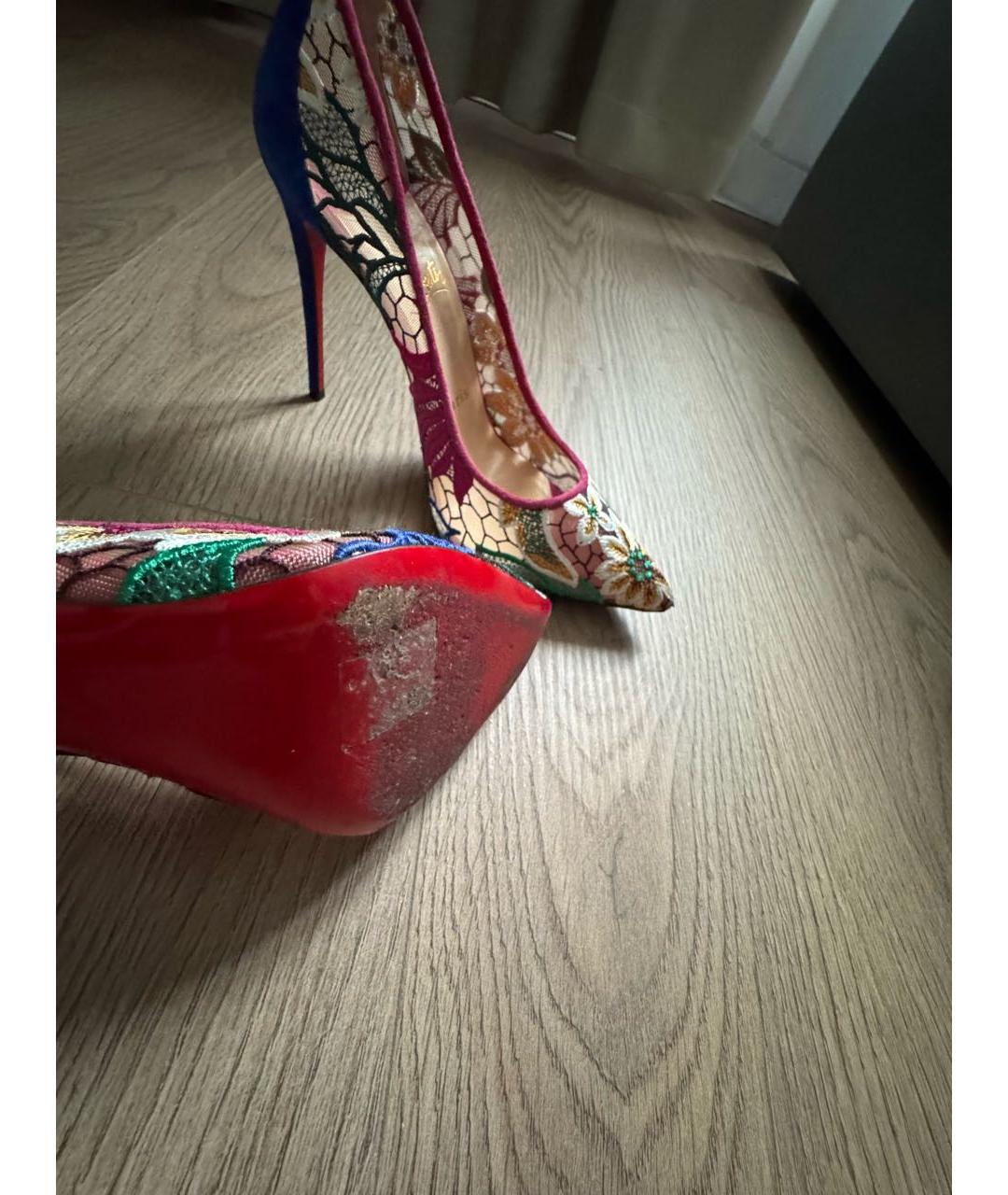 CHRISTIAN LOUBOUTIN Мульти текстильные туфли, фото 5