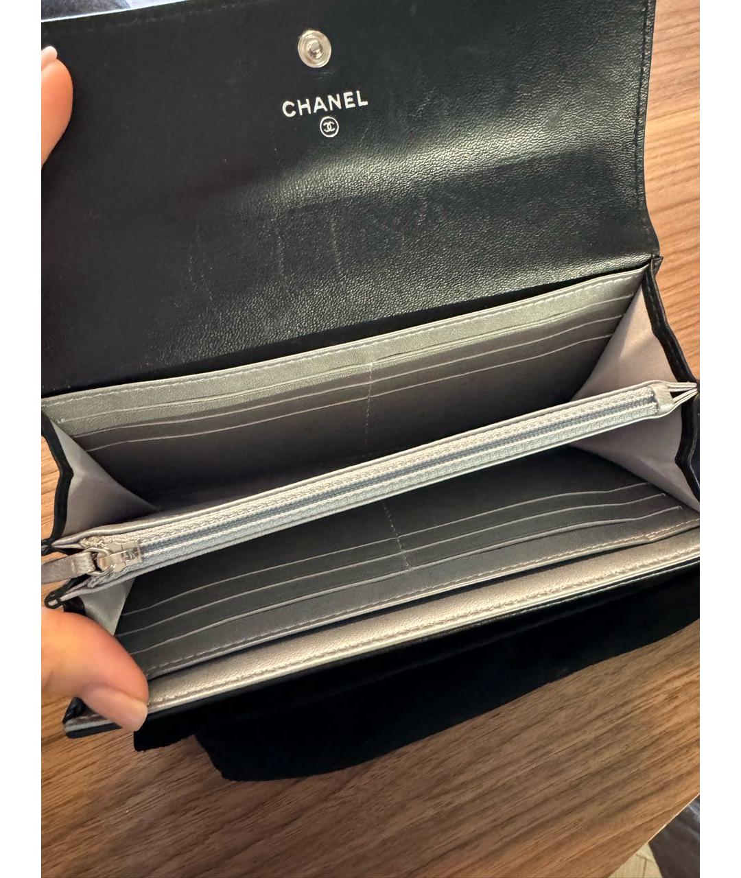 CHANEL PRE-OWNED Черный кожаный кошелек, фото 4