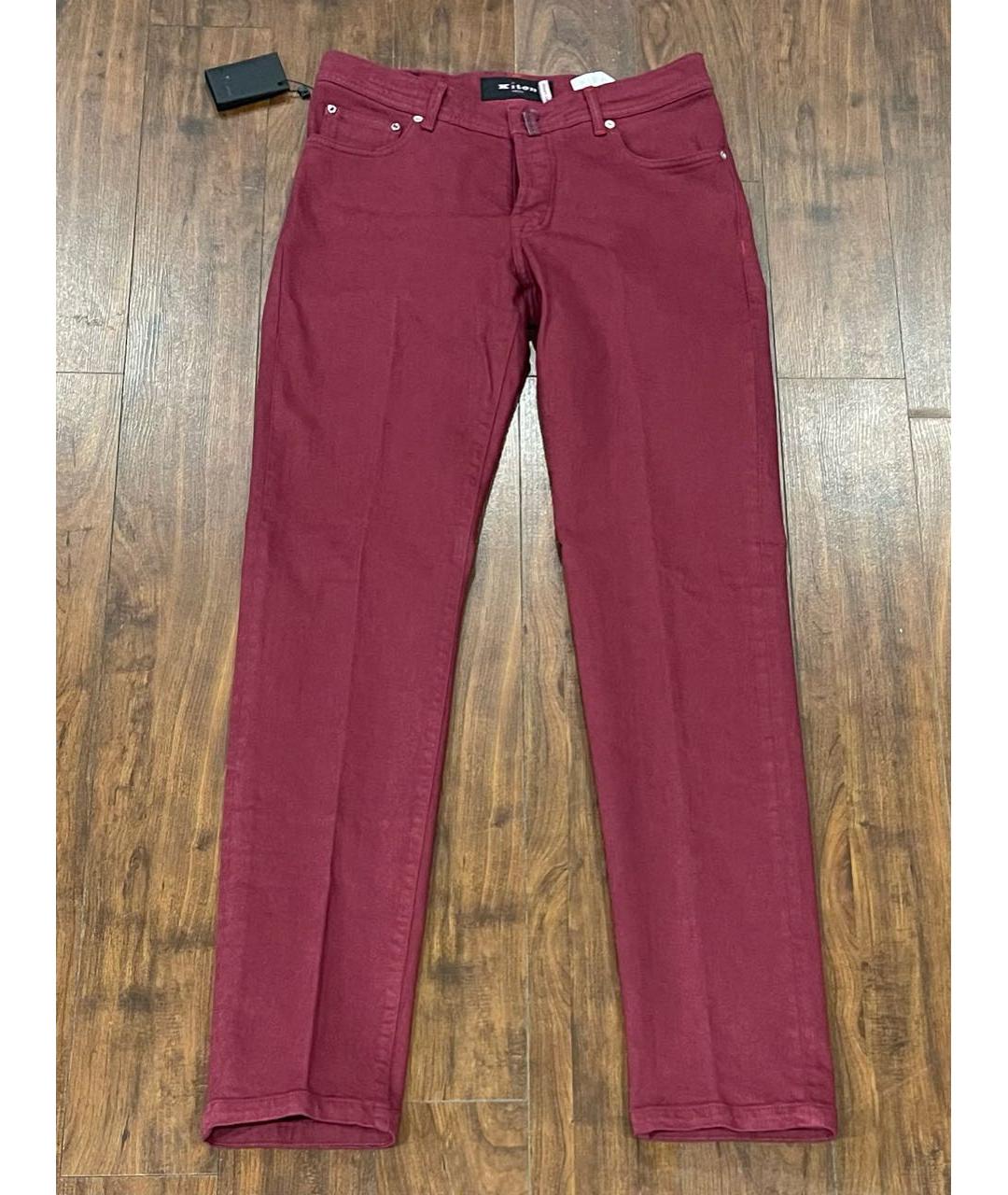 KITON Бордовые хлопко-эластановые джинсы скинни, фото 8