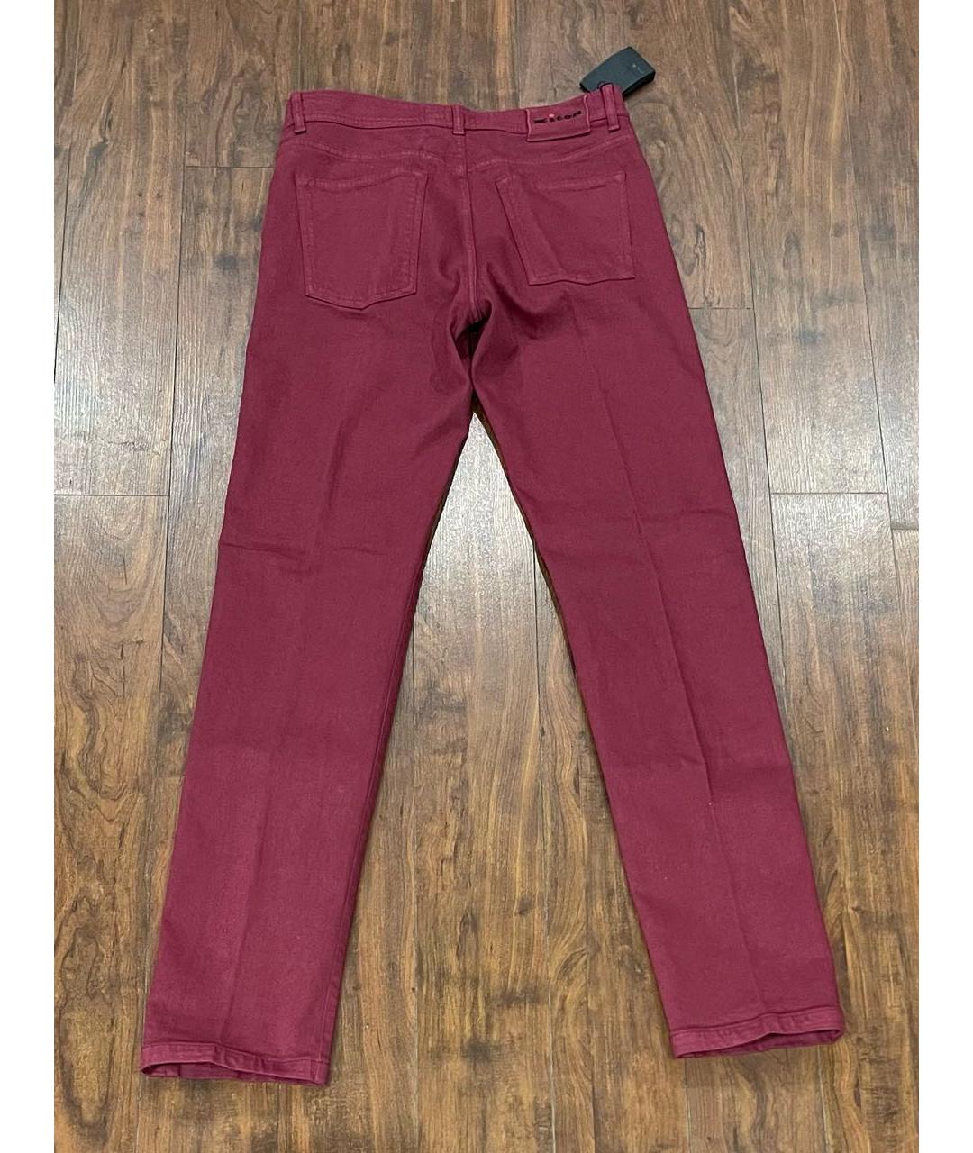 KITON Бордовые хлопко-эластановые джинсы скинни, фото 2