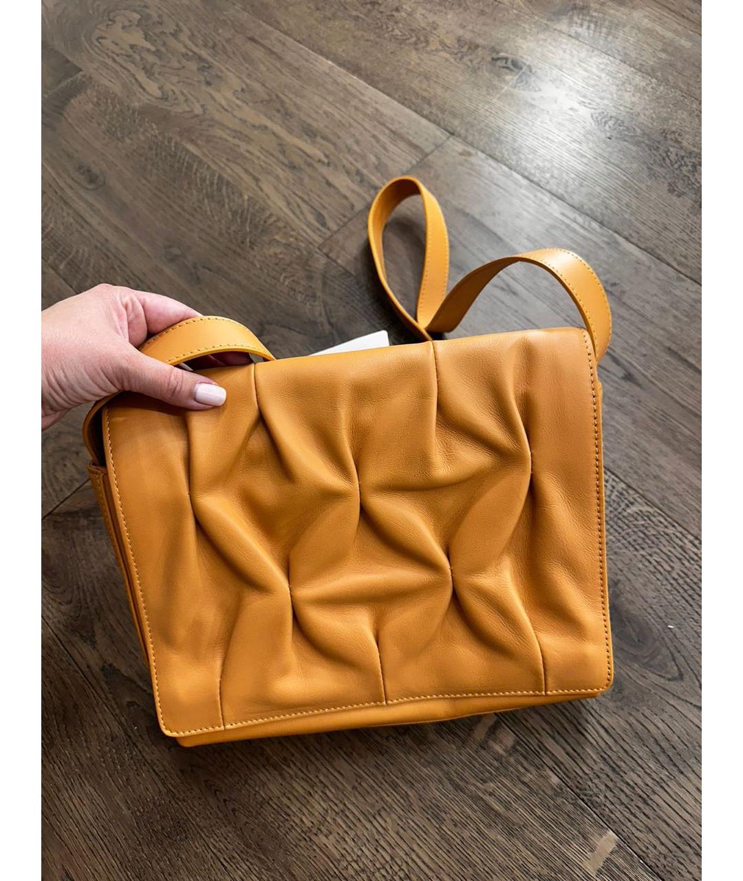 COCCINELLE Оранжевая кожаная сумка через плечо, фото 6