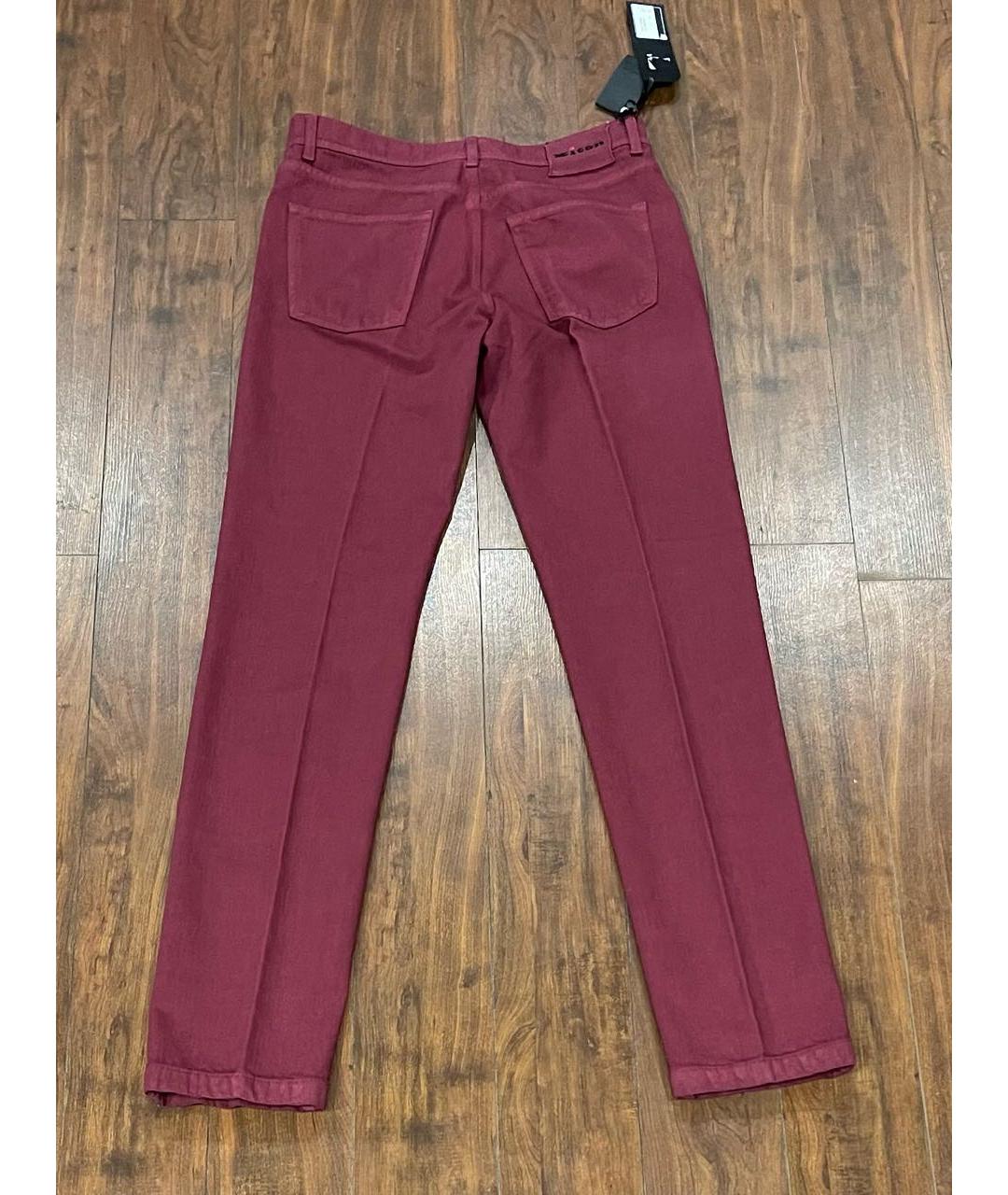 KITON Бордовые хлопко-эластановые джинсы скинни, фото 2