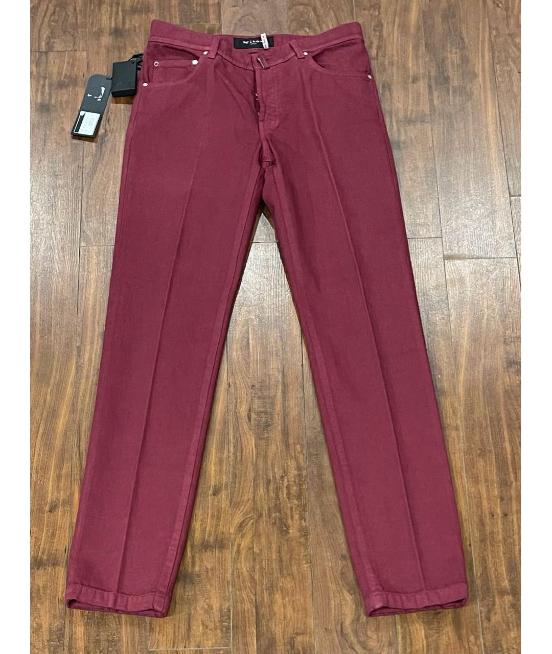 KITON Бордовые хлопко-эластановые джинсы скинни, фото 9
