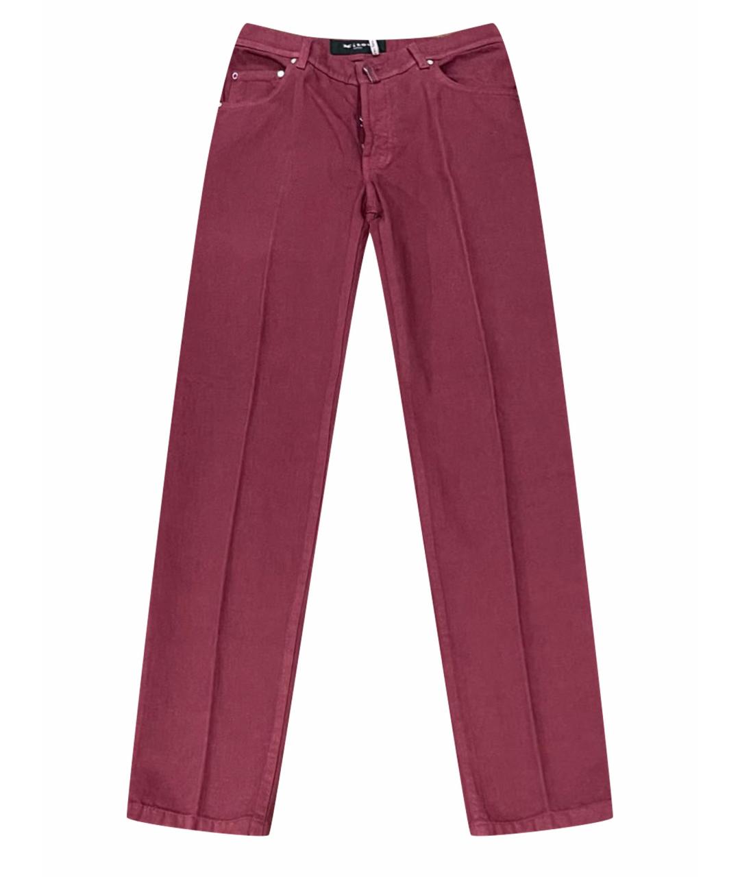 KITON Бордовые хлопко-эластановые джинсы скинни, фото 1