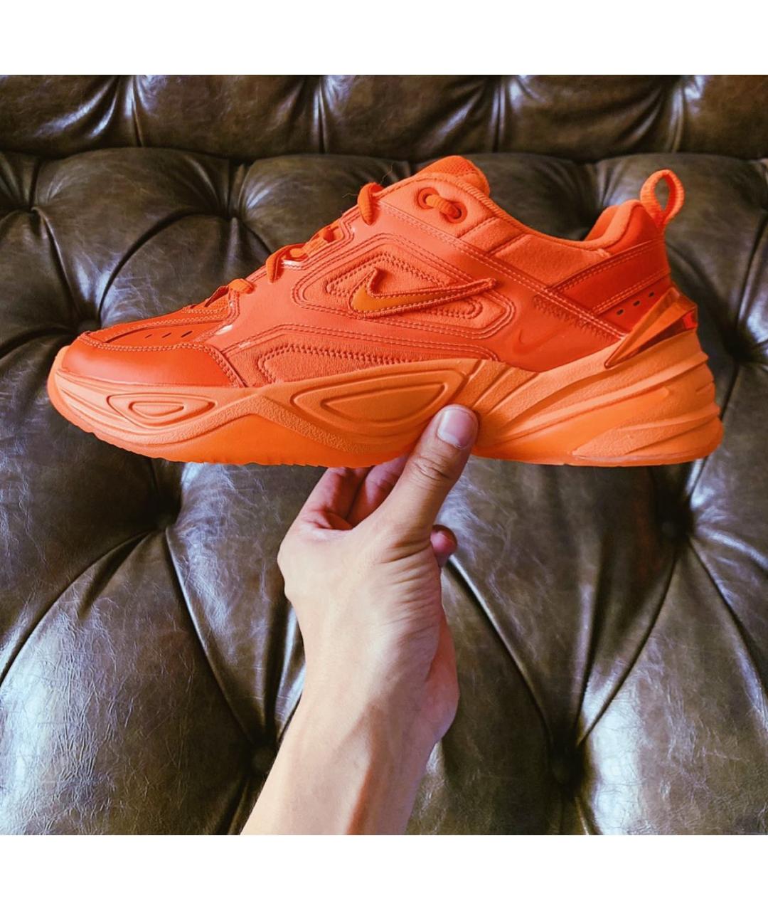 NIKE Оранжевое кожаные низкие кроссовки / кеды, фото 8