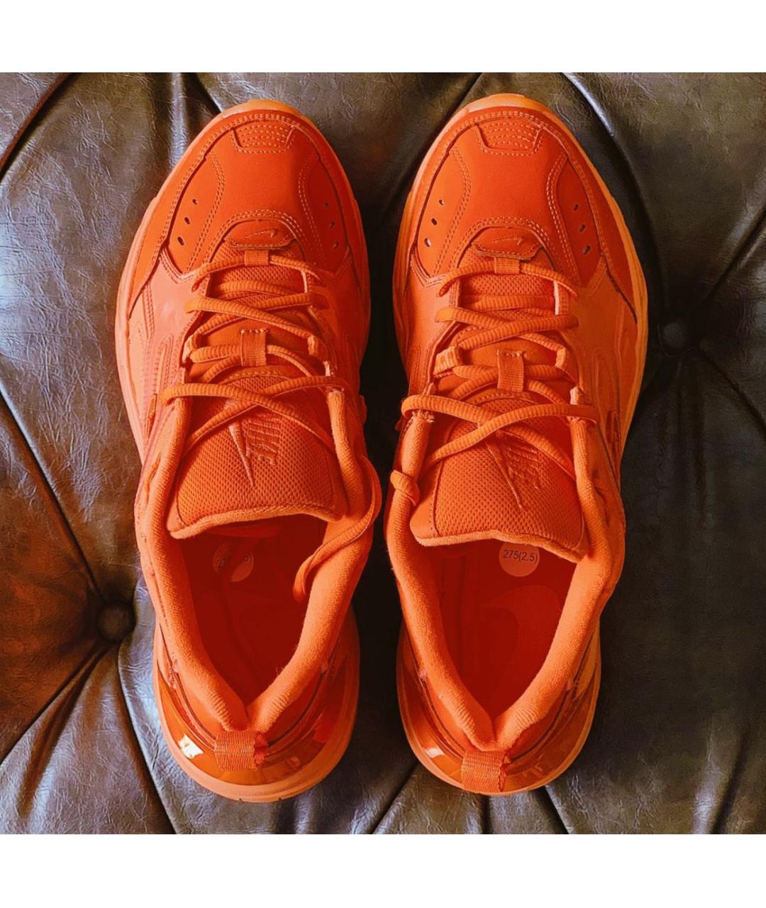 NIKE Оранжевое кожаные низкие кроссовки / кеды, фото 7