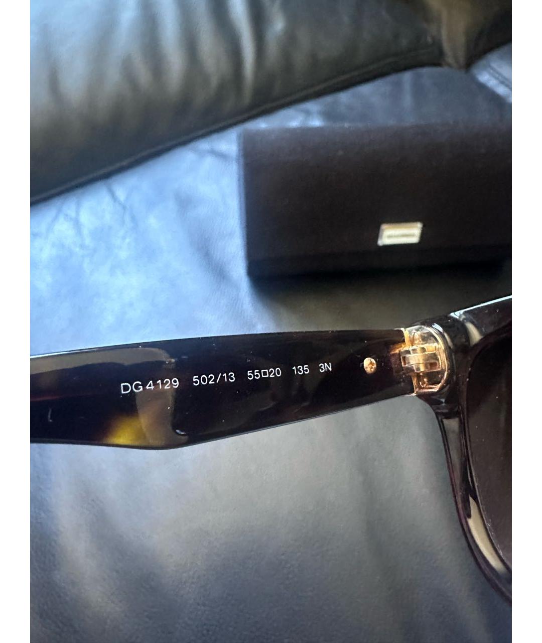 DOLCE&GABBANA Коричневые пластиковые солнцезащитные очки, фото 8