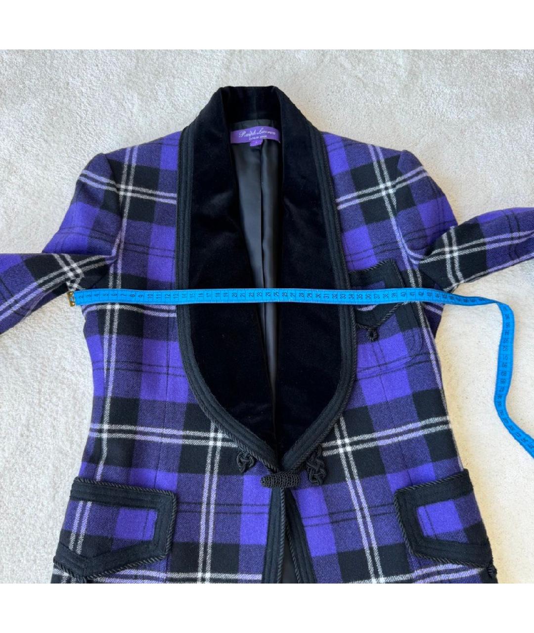 RALPH LAUREN PURPLE LABEL Фиолетовый шерстяной жакет/пиджак, фото 9