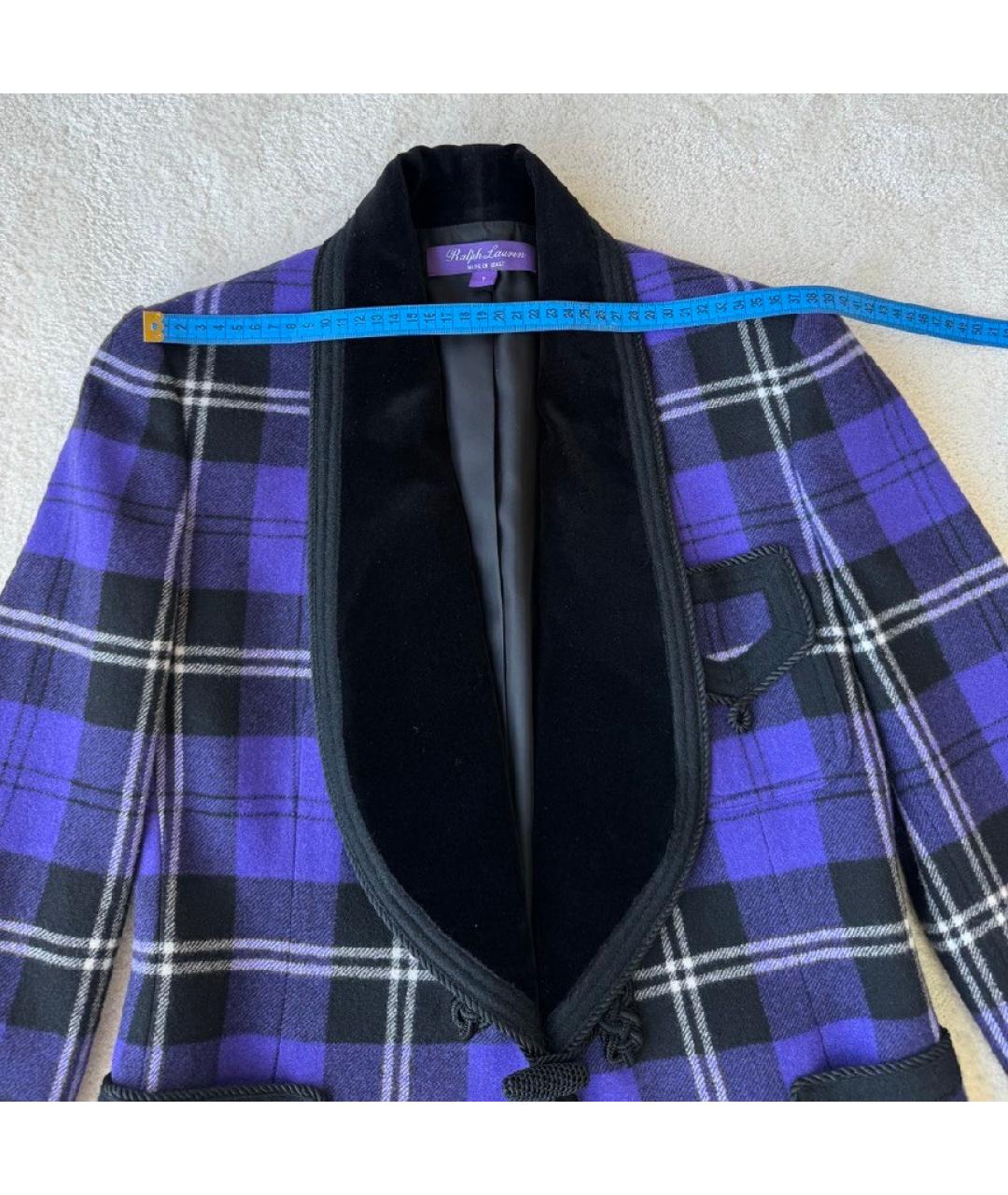 RALPH LAUREN PURPLE LABEL Фиолетовый шерстяной жакет/пиджак, фото 8