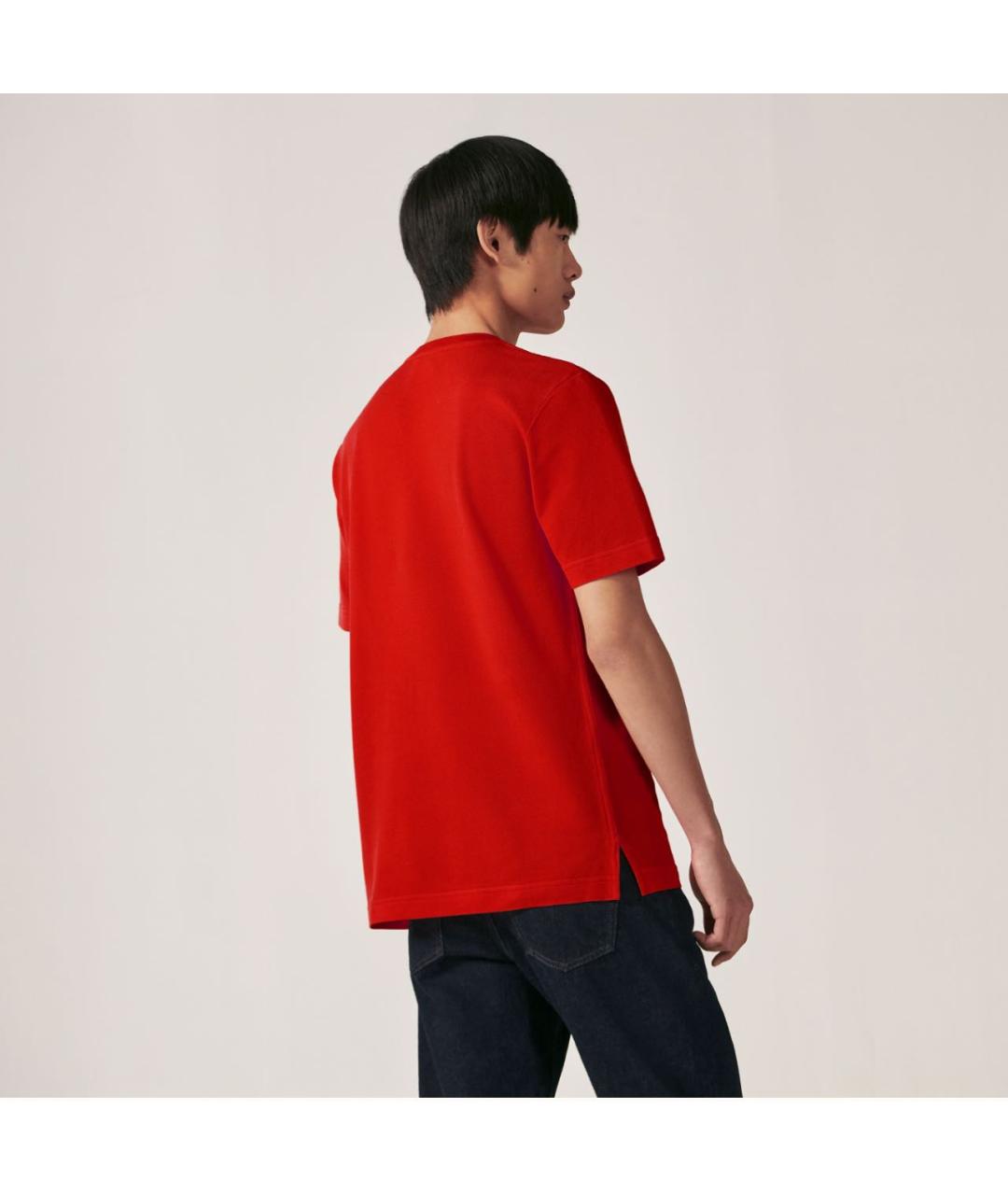 HERMES Красная хлопковая футболка, фото 3
