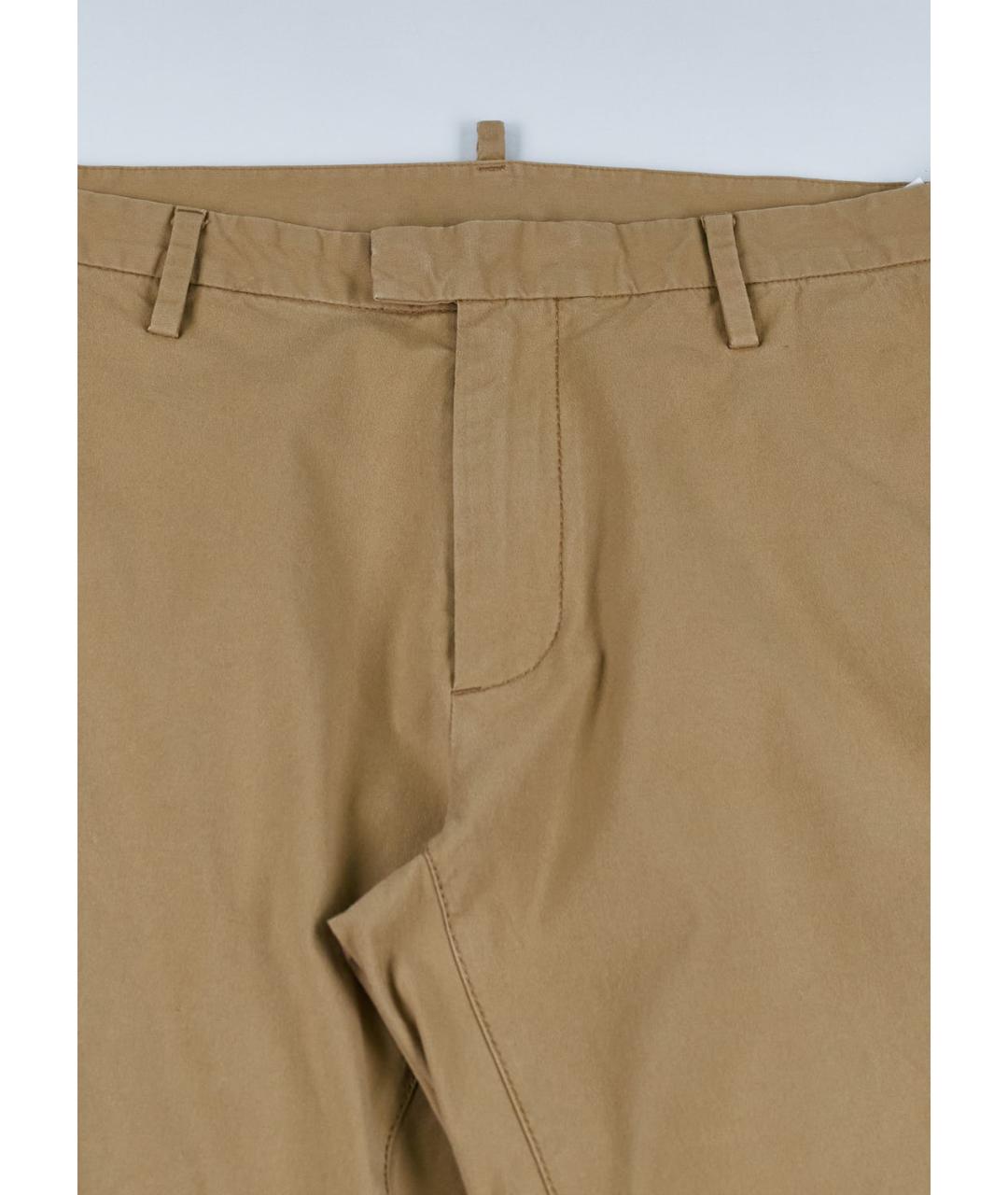DSQUARED2 Бежевые хлопко-эластановые повседневные брюки, фото 4