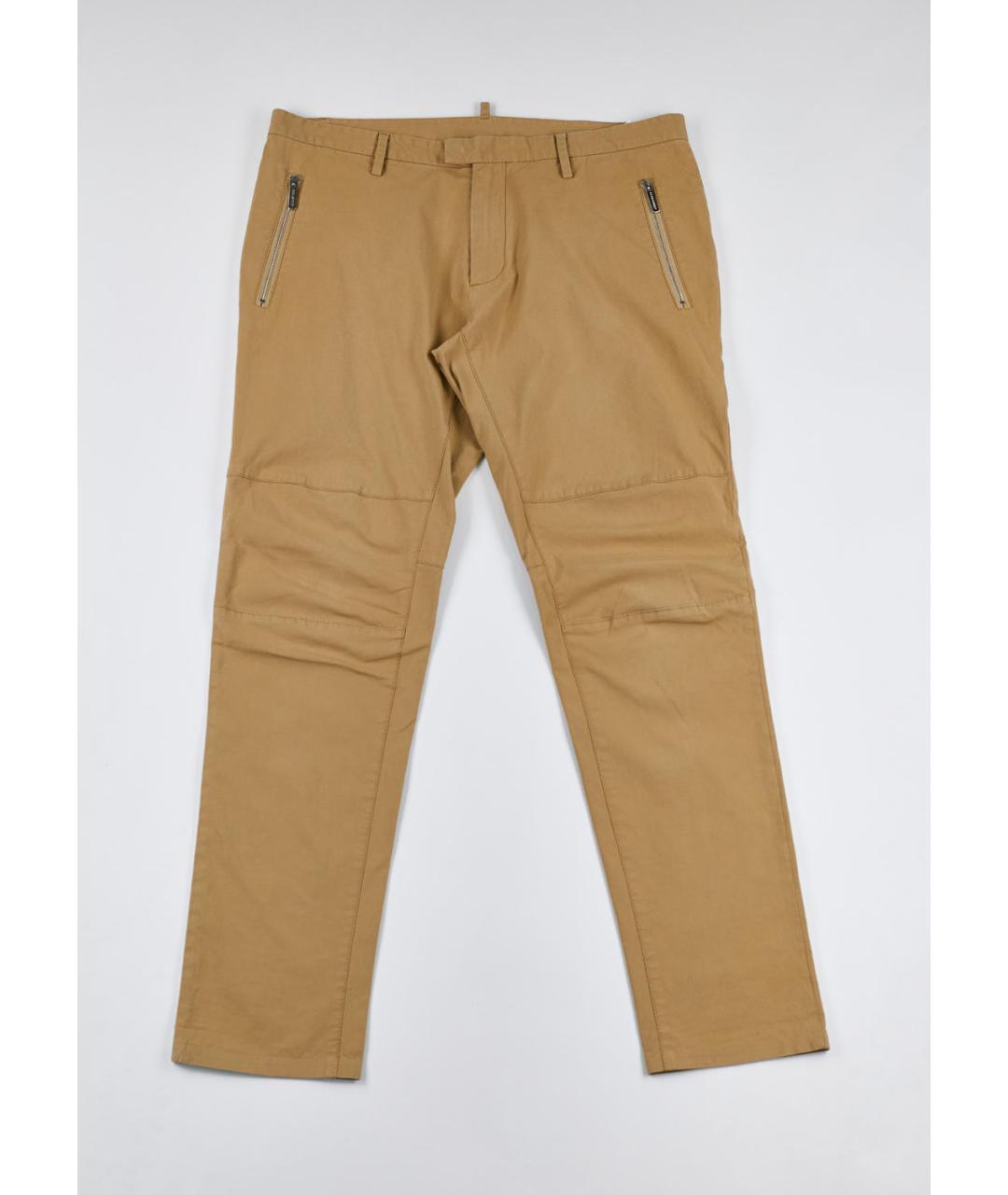 DSQUARED2 Бежевые хлопко-эластановые повседневные брюки, фото 5