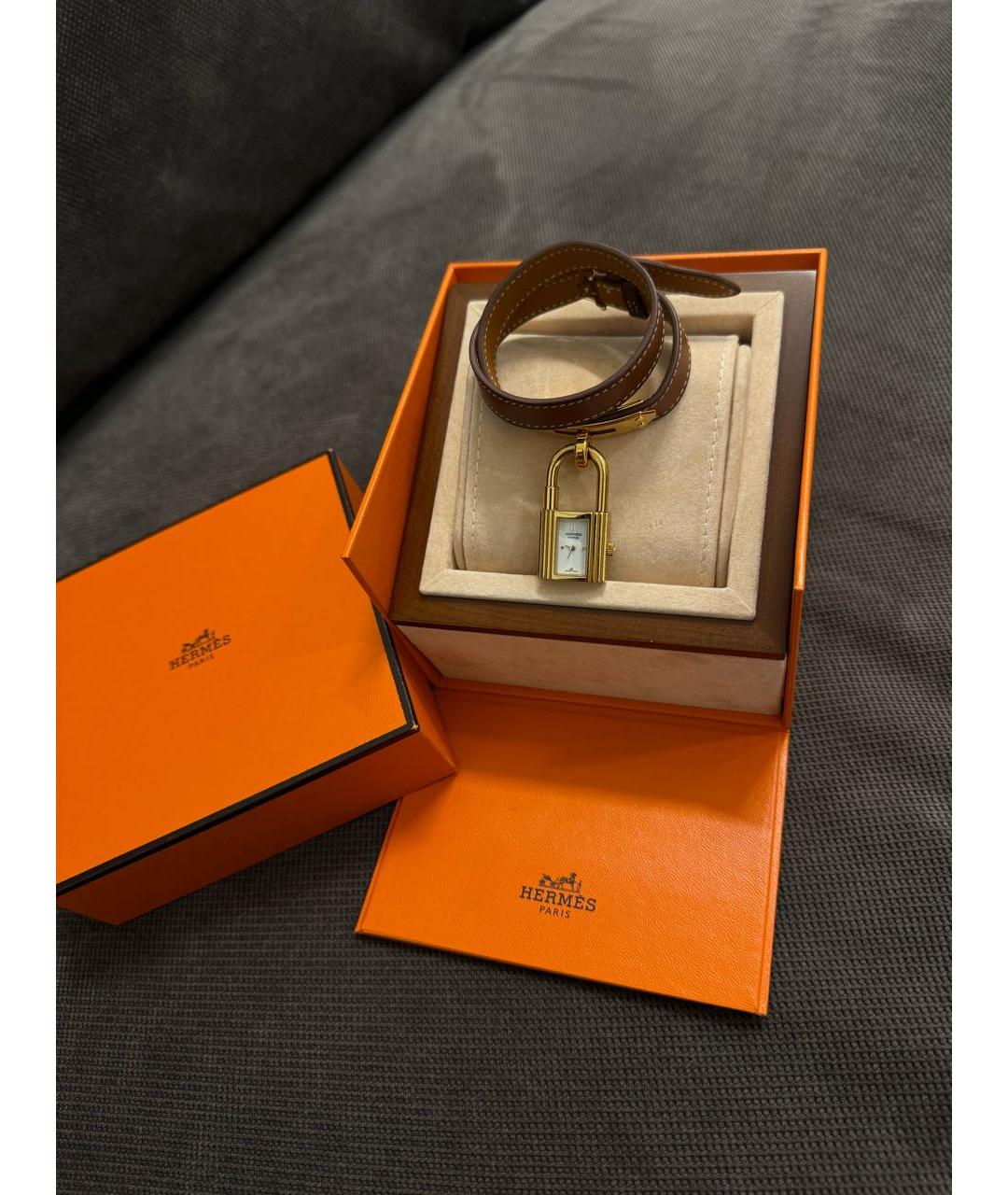 HERMES PRE-OWNED Коричневые часы, фото 8