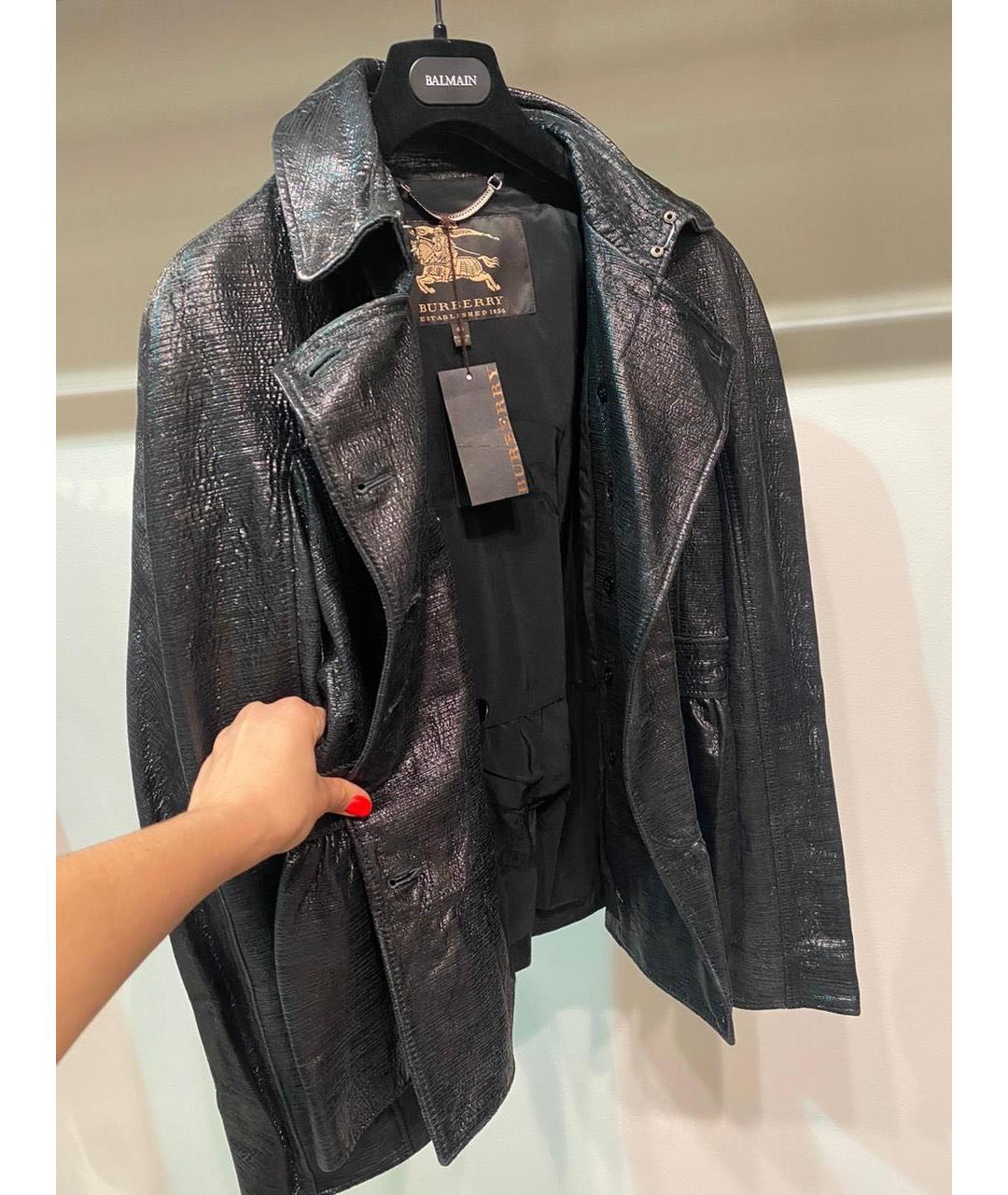 BURBERRY Черная кожаная куртка, фото 6