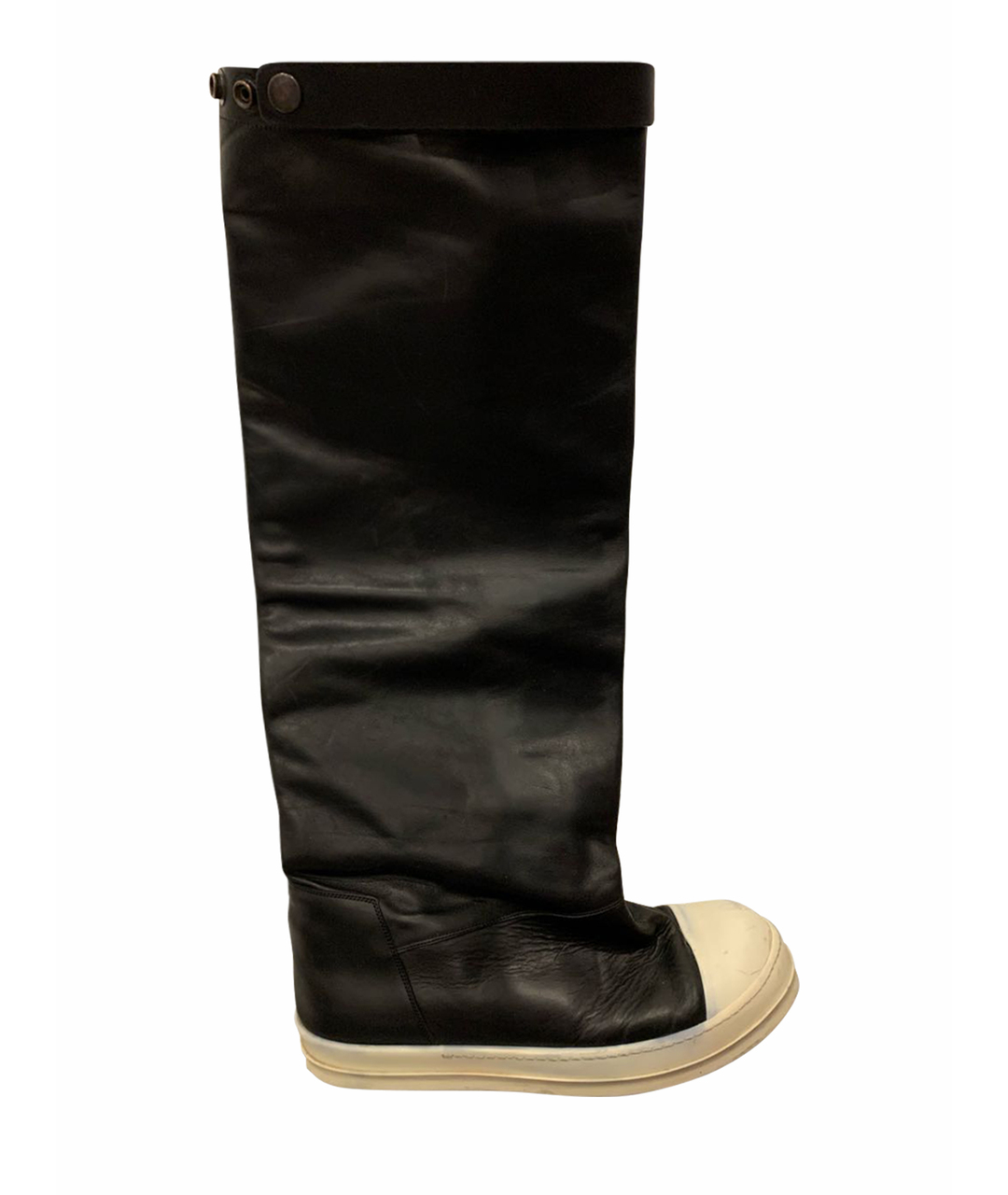 RICK OWENS Черные кожаные высокие ботинки, фото 1