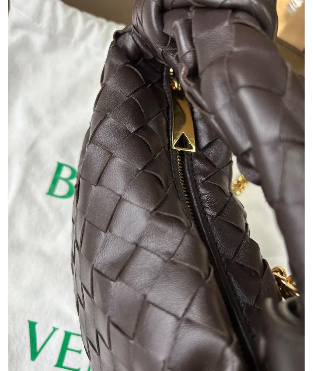 BOTTEGA VENETA Коричневая кожаная сумка через плечо, фото 6