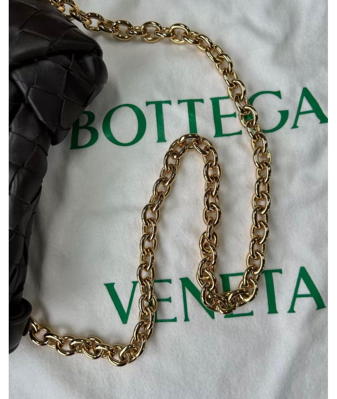 BOTTEGA VENETA Коричневая кожаная сумка через плечо, фото 5