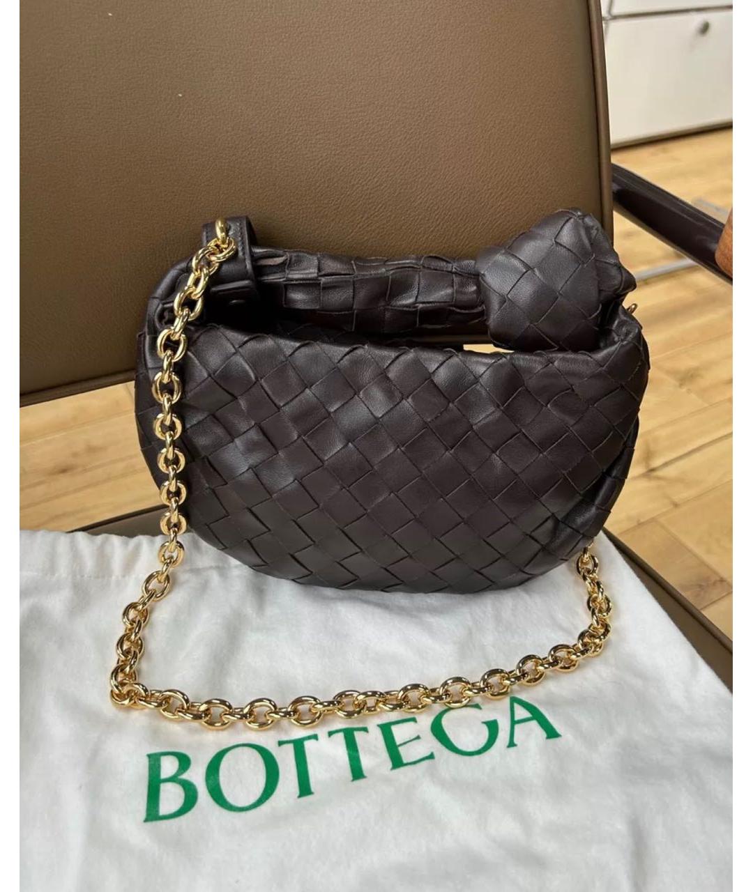 BOTTEGA VENETA Коричневая кожаная сумка через плечо, фото 2
