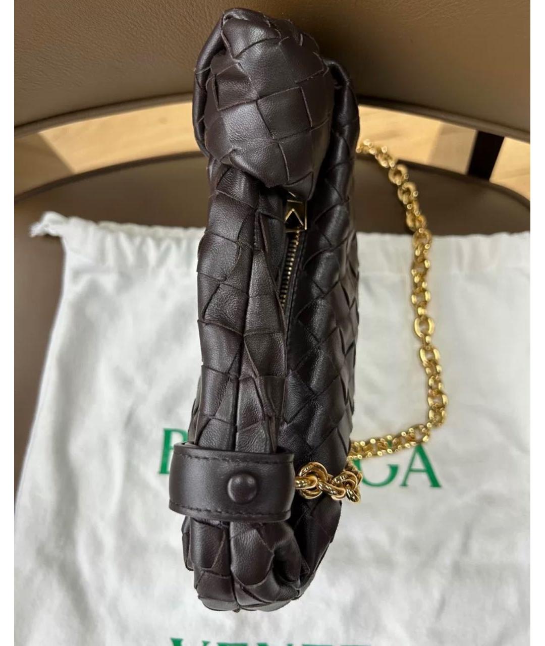BOTTEGA VENETA Коричневая кожаная сумка через плечо, фото 4