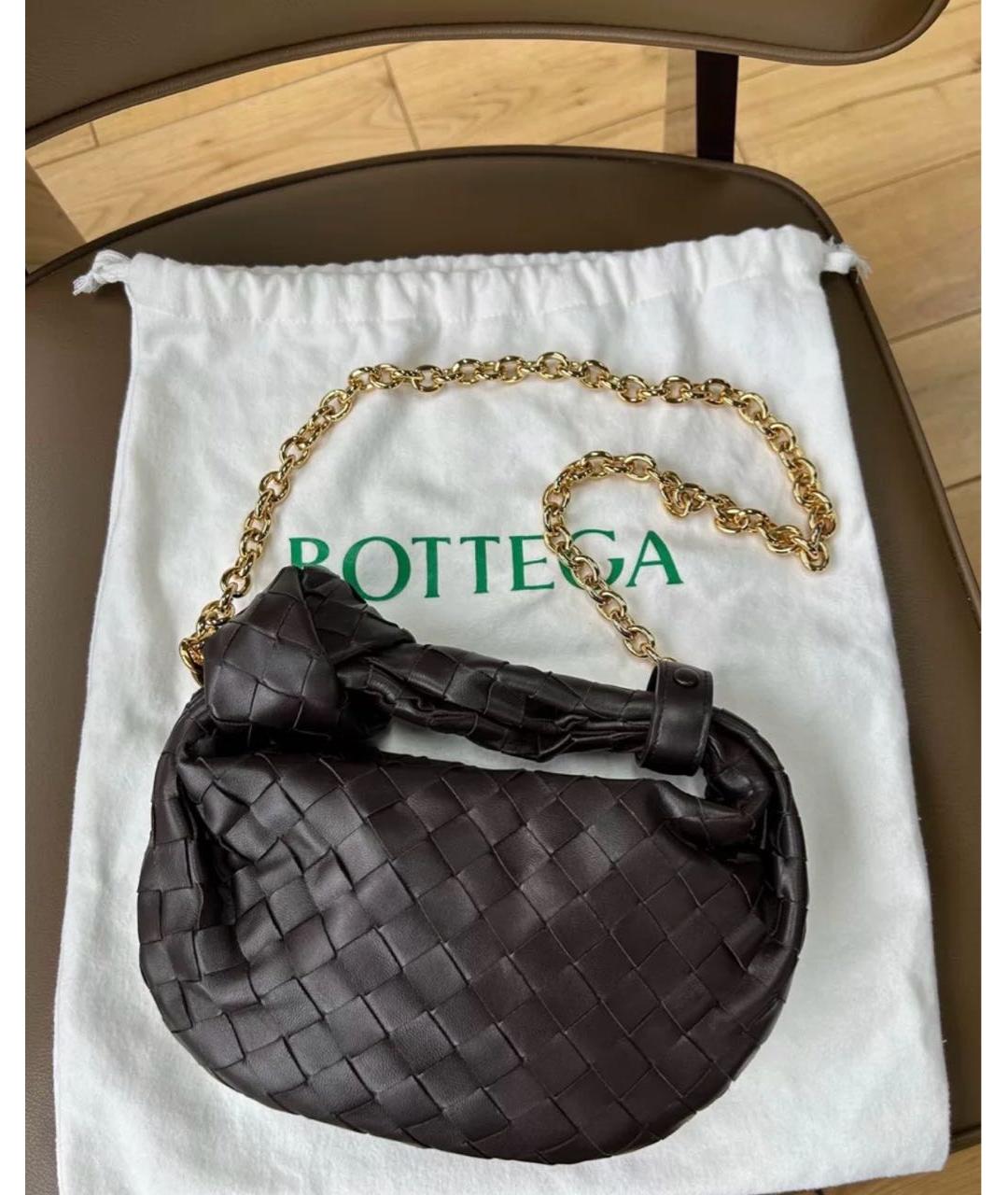 BOTTEGA VENETA Коричневая кожаная сумка через плечо, фото 3