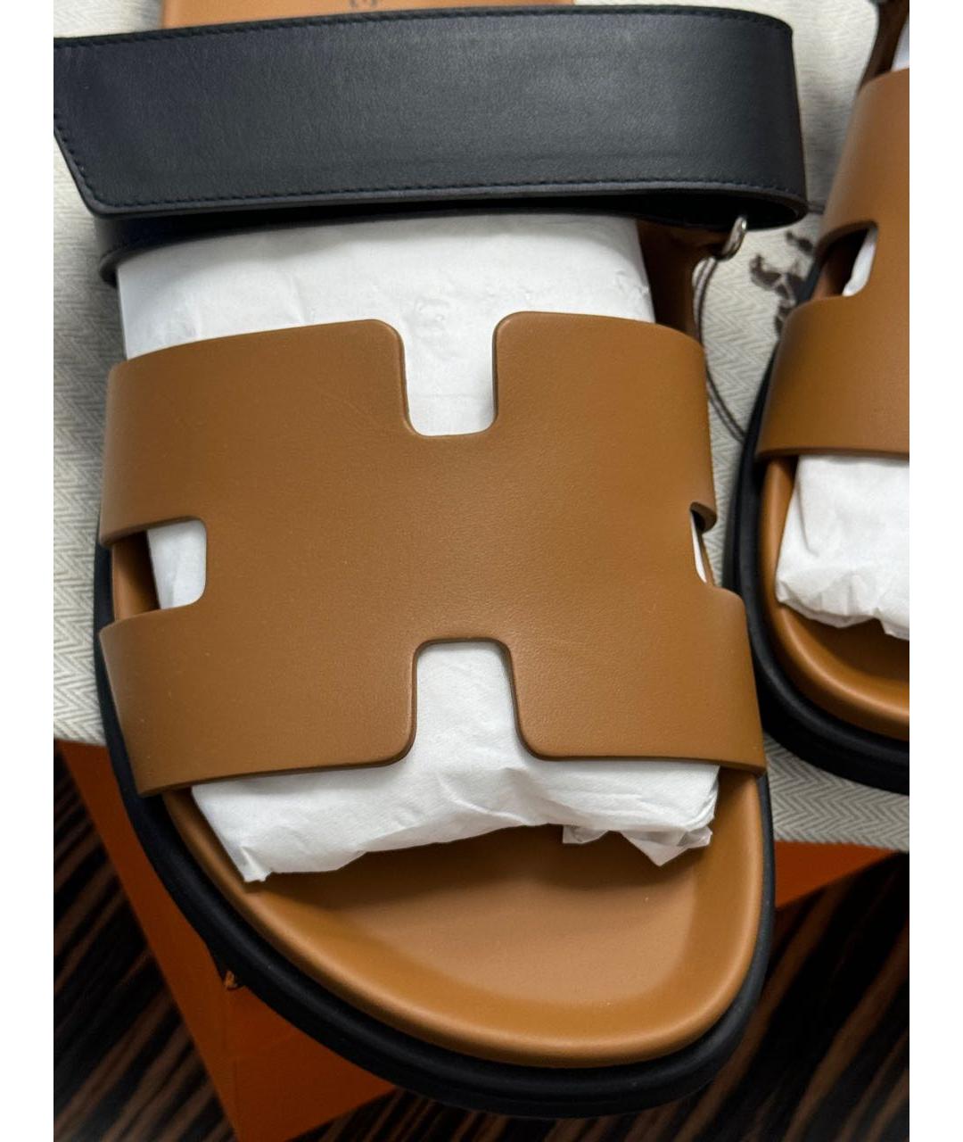 HERMES PRE-OWNED Оранжевое кожаные сандалии, фото 2
