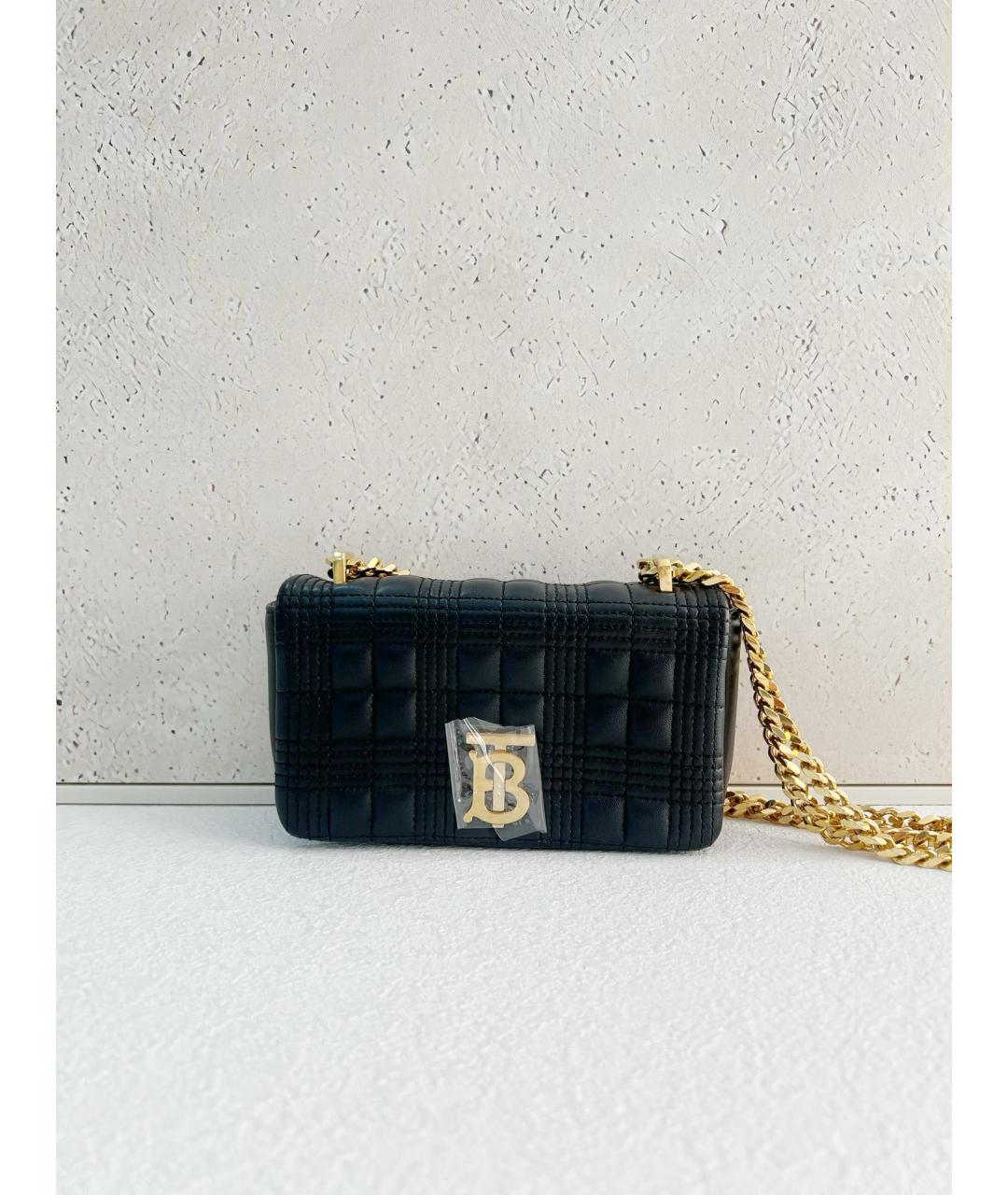 BURBERRY Черная кожаная сумка через плечо, фото 6