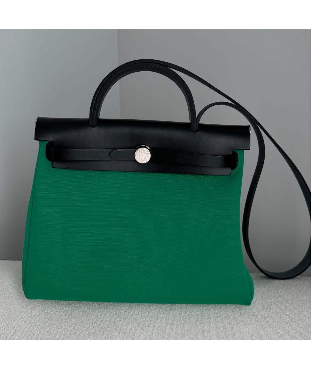 HERMES PRE-OWNED Зеленая сумка с короткими ручками, фото 8