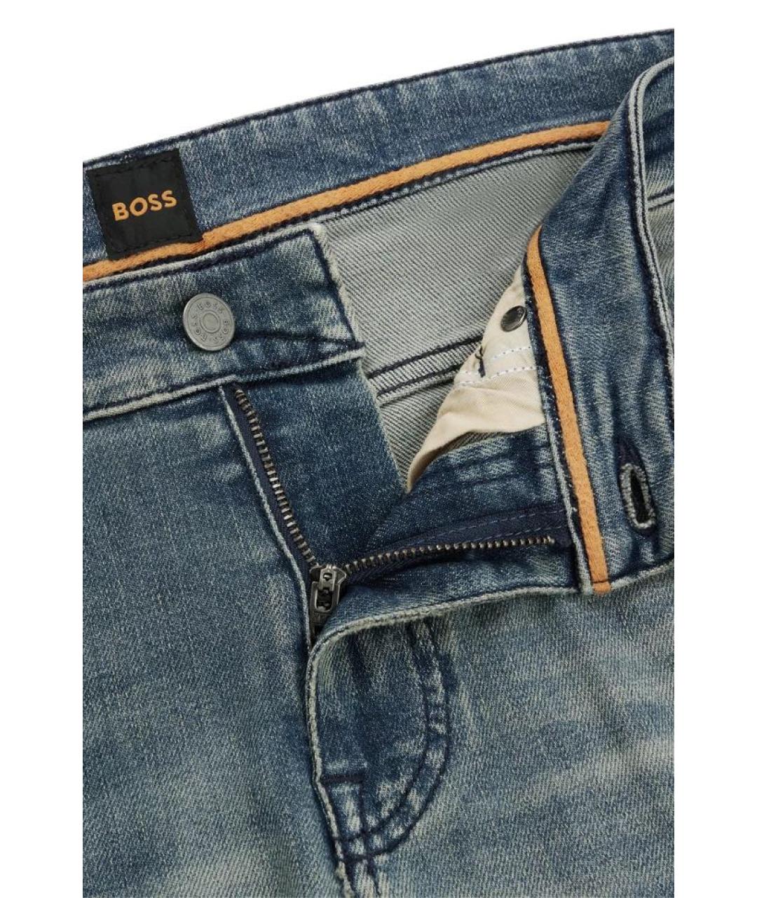 HUGO BOSS Синие хлопковые прямые джинсы, фото 3