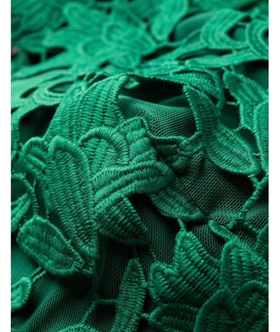 SELF-PORTRAIT Зеленый кружевной сарафан, фото 4