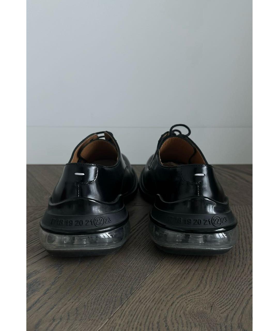 MAISON MARGIELA Черные кожаные низкие ботинки, фото 4
