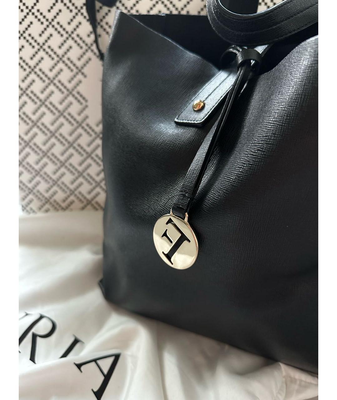 FURLA Черная кожаная сумка тоут, фото 5