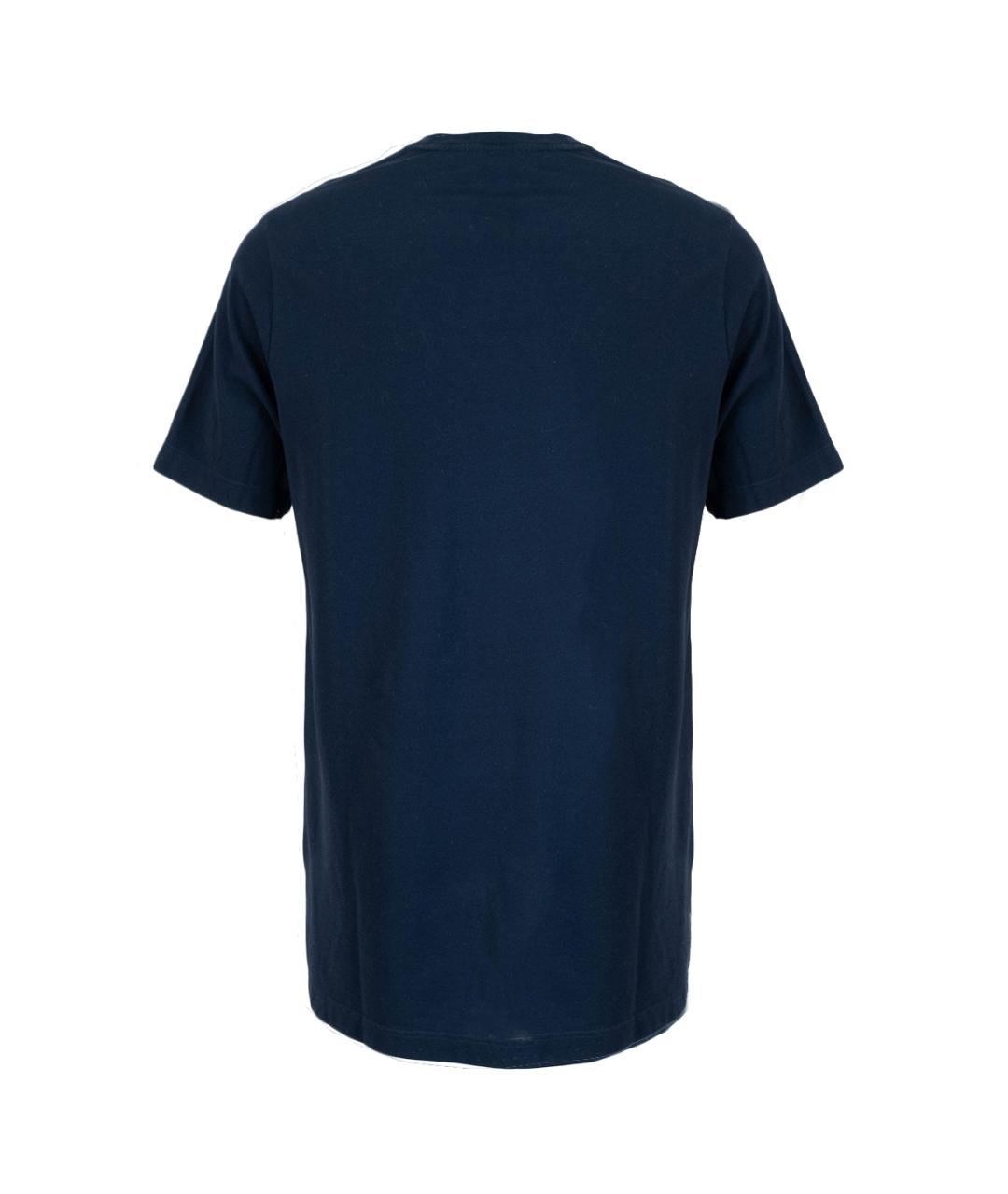 HERMES Темно-синяя хлопковая футболка, фото 2