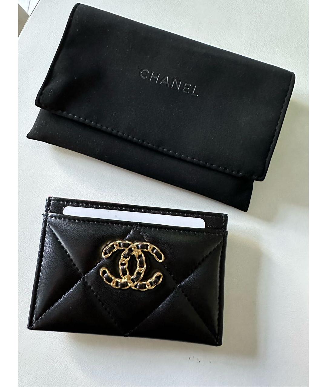 CHANEL PRE-OWNED Черный кожаный кардхолдер, фото 5