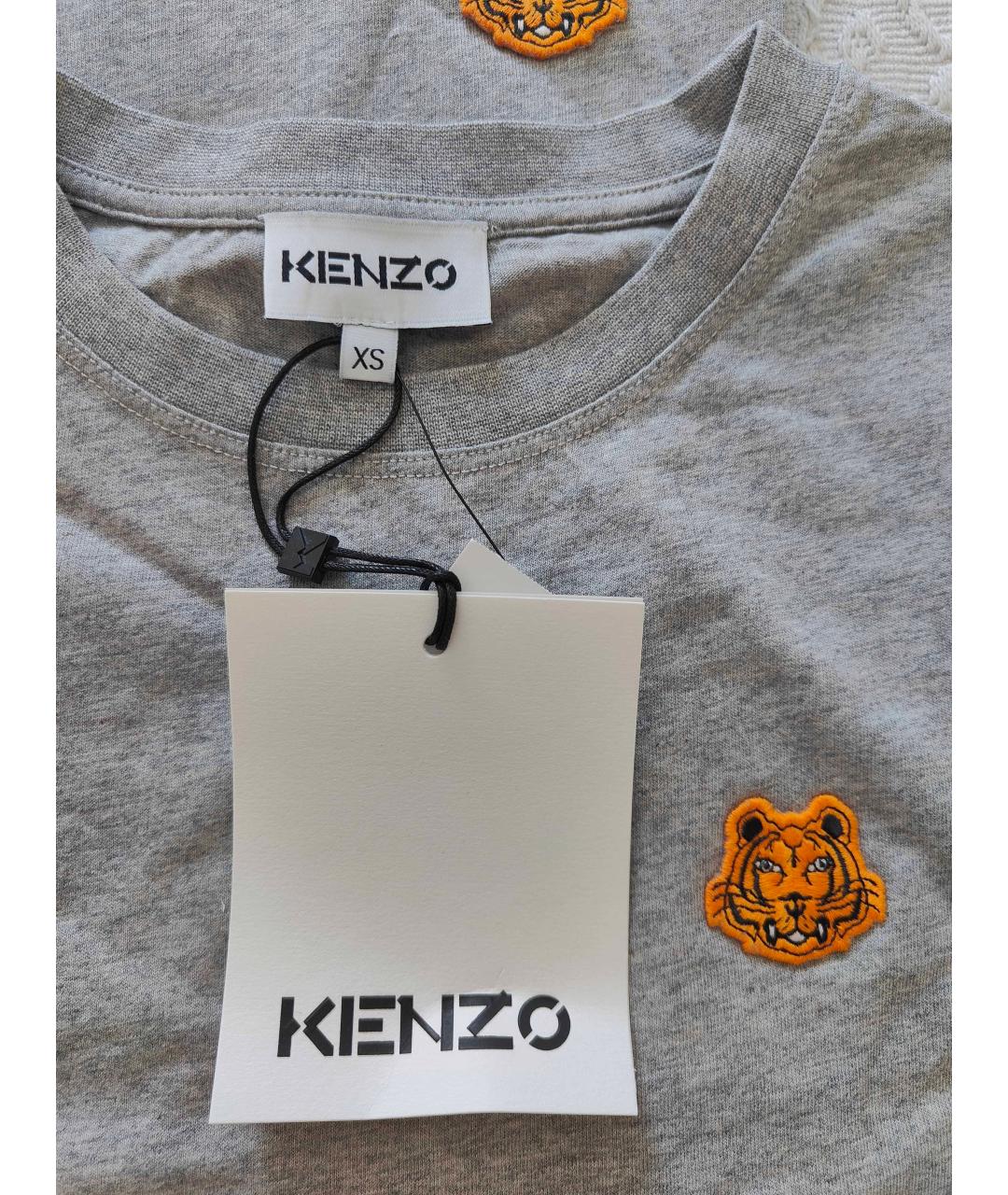 KENZO Серая хлопковая футболка, фото 7