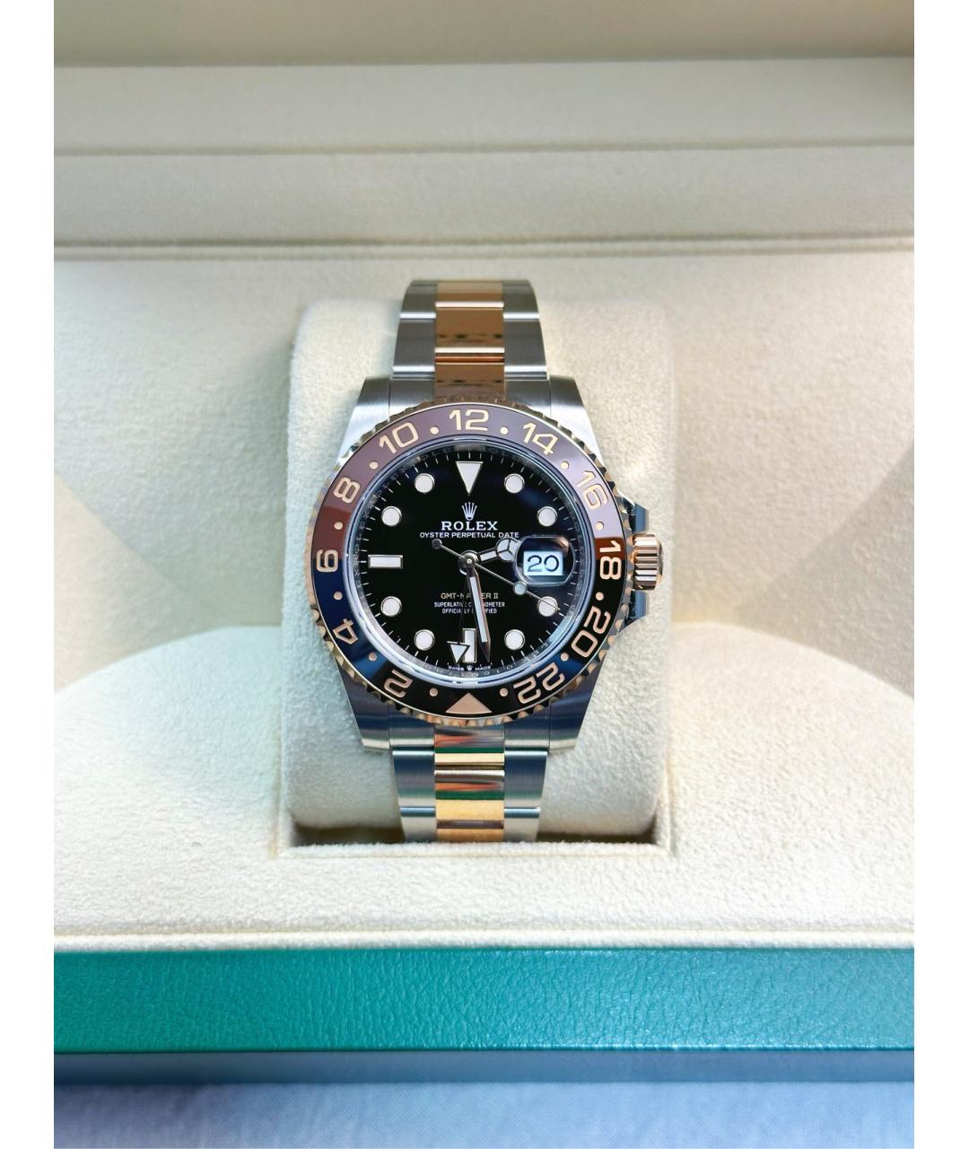 ROLEX Черные часы из розового золота, фото 5